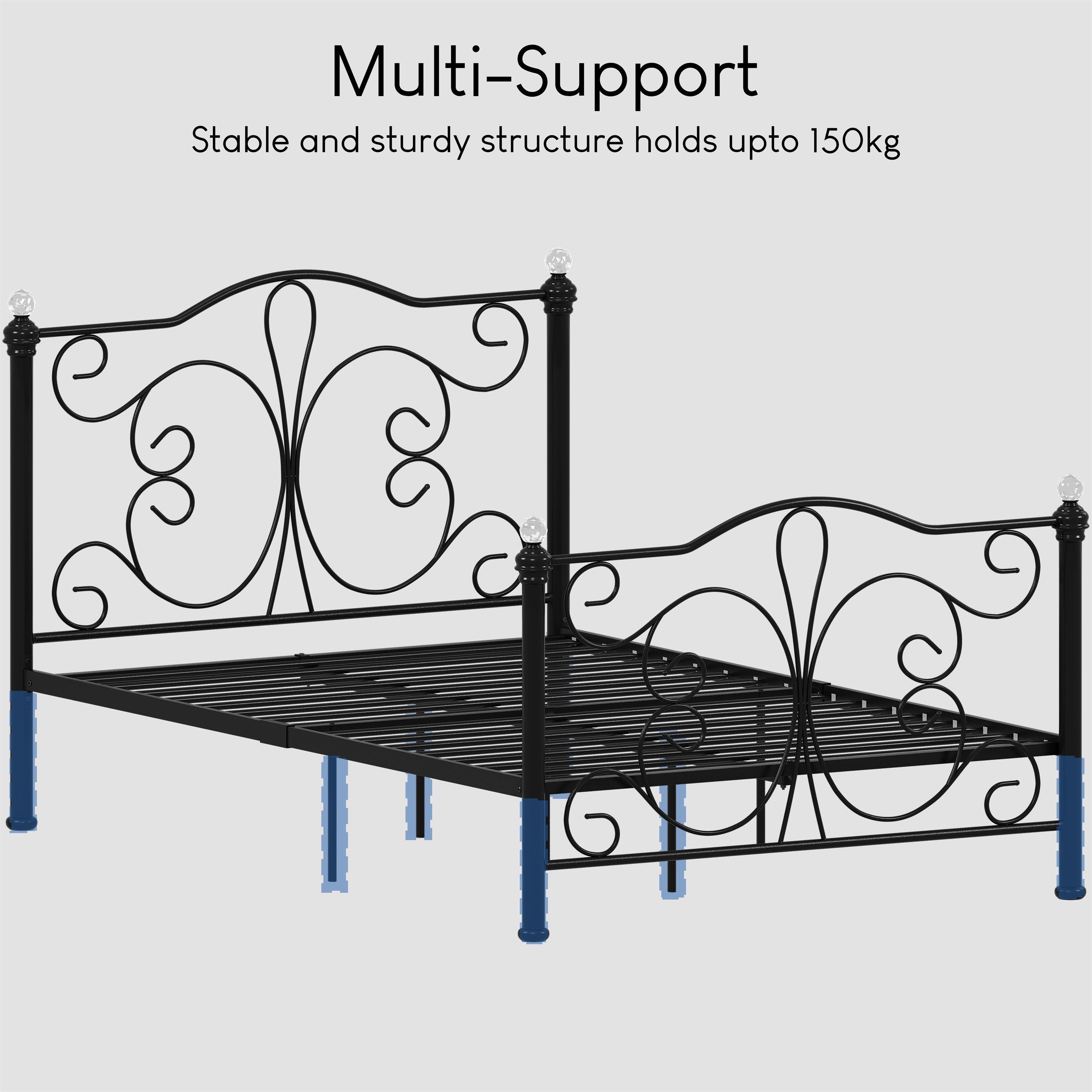 Black - Lassic - Vida Designs Chicago King Size Metal Bed - 7