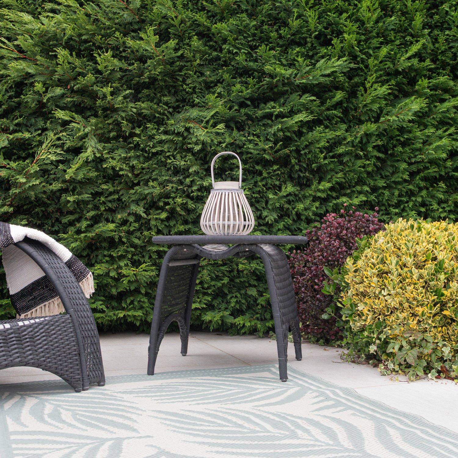 Grey - JVL - Luna Natural Bulb Shaped Willow Wood Lantern W - 7