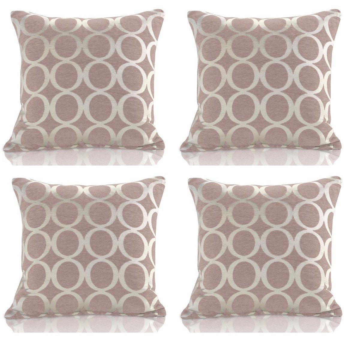 Geometric O Chenille Cushion Set of 4