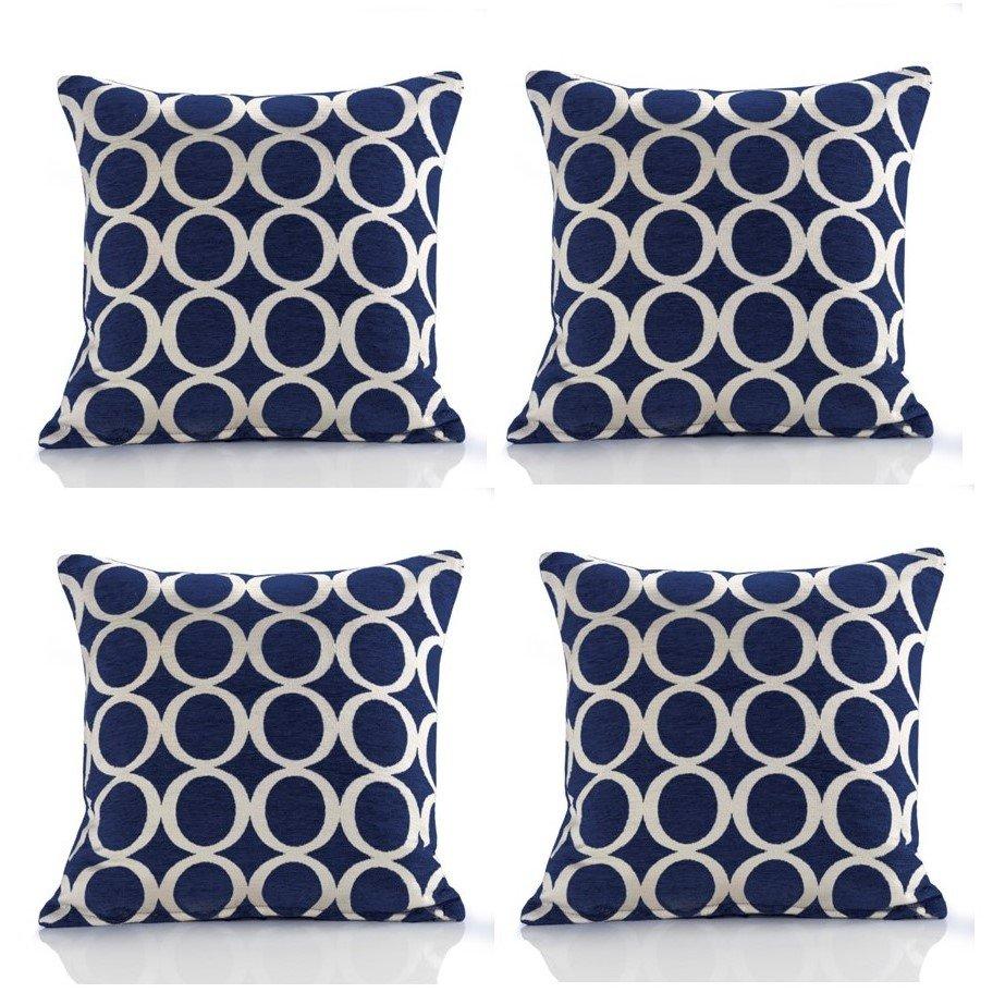 Geometric O Chenille Cushion Set of 4