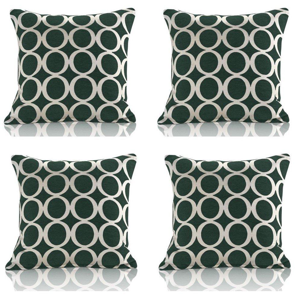 Geometric O Chenille Cushion Set of 4