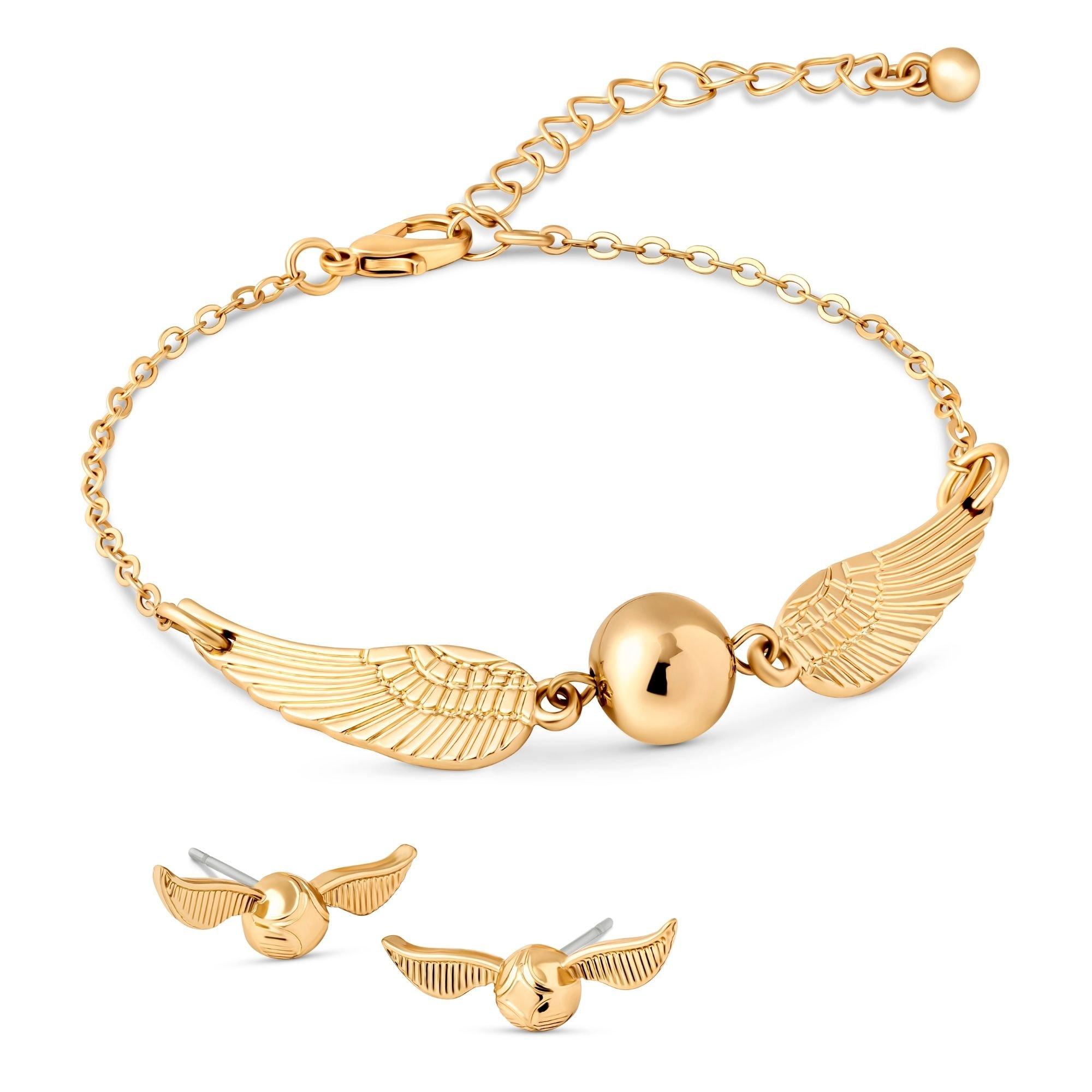 Gold - Harry Potter - Harry Potter Golden Snitch earrings & bracelet set - 1