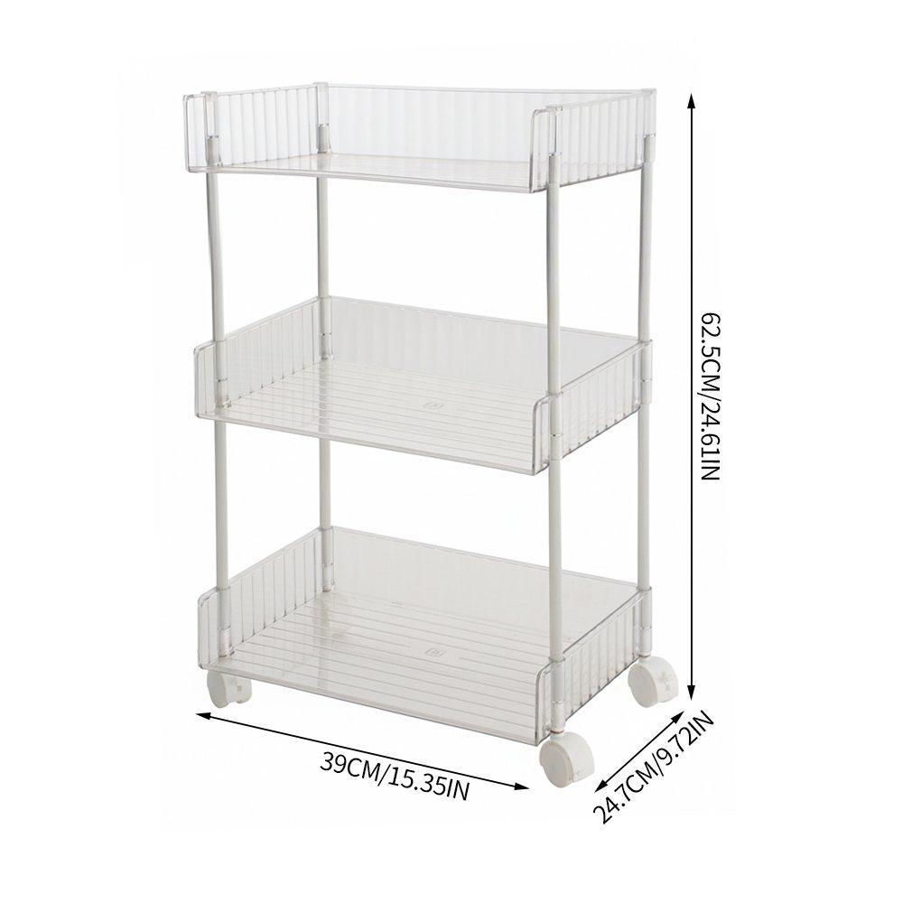Clear - LIFE IDEAS - Transparent Rolling Storage Cart - 8