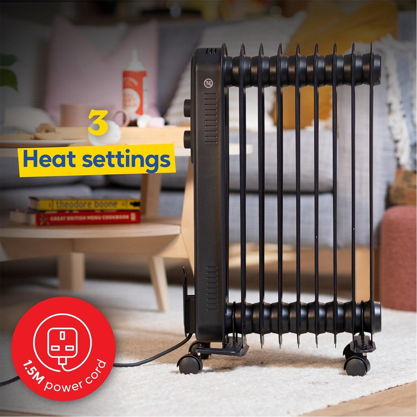 Matt Black - Russell Hobbs - RHOFR9004B Oil Filled Radiator - 6