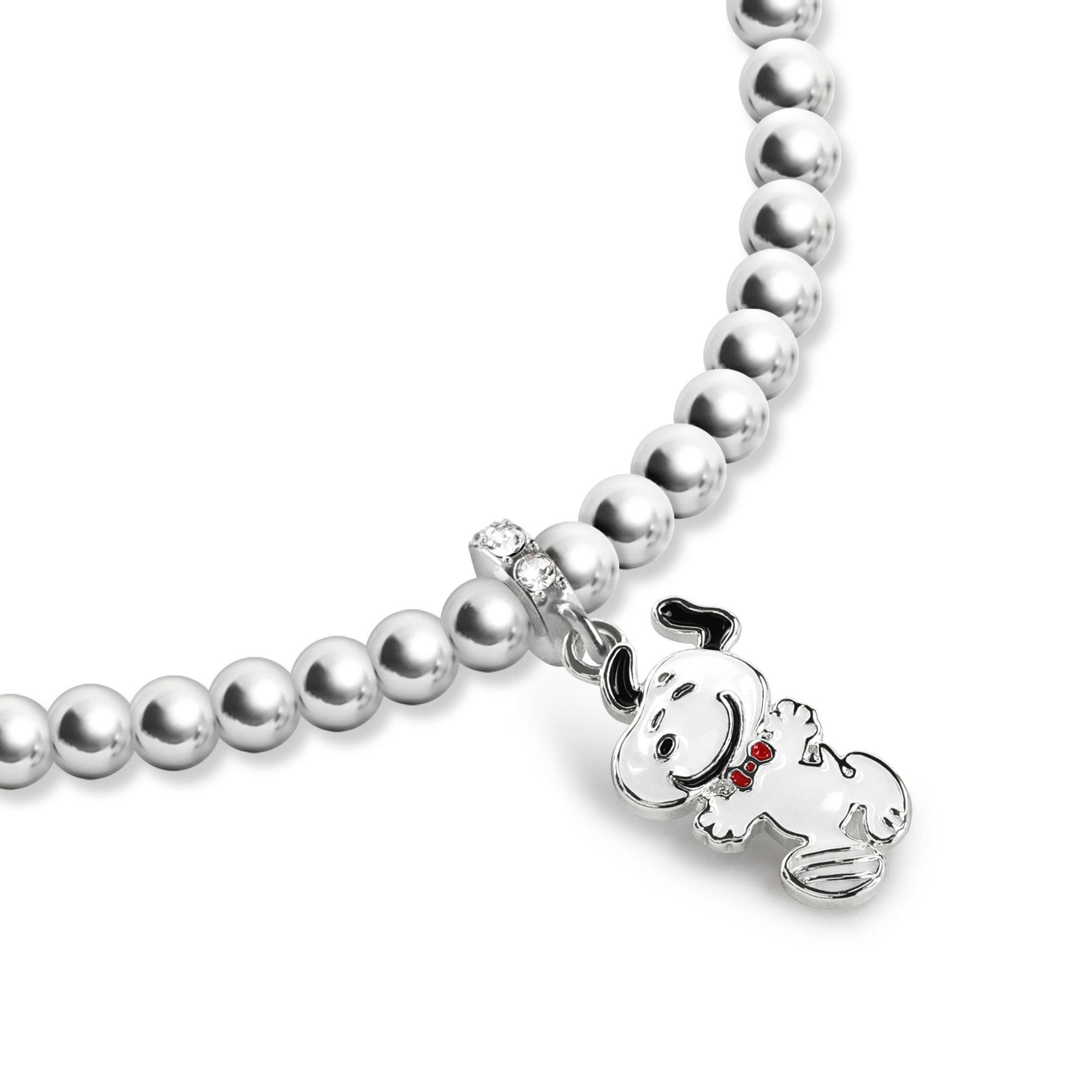 Silver - Snoopy - Snoopy silver plated beaded charm bracelet - 3