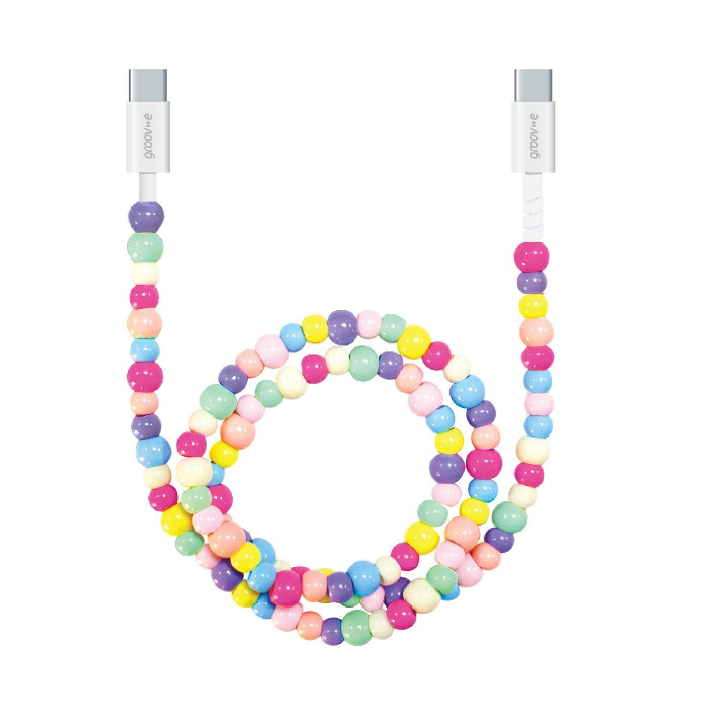 Multi - Groov-e - USB-C to USB-C Charging Cable 1M - Beaded Design - 1