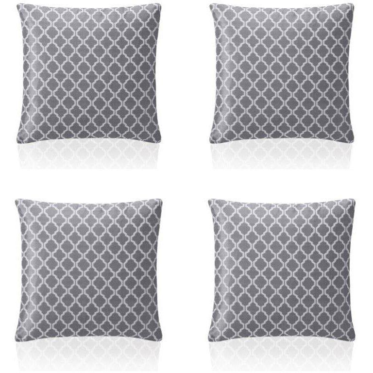 Two Tone Geometric Jacquard Cushion Set of 4