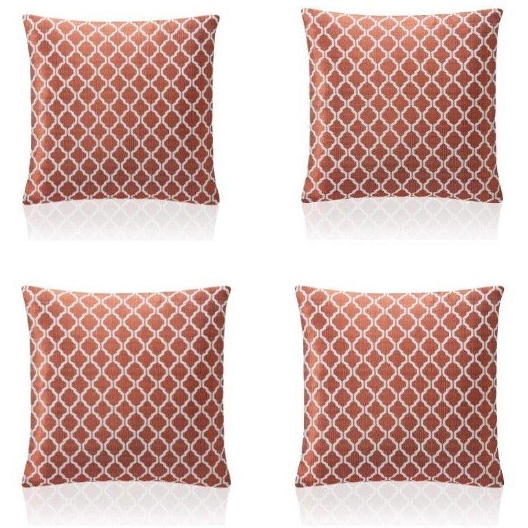 Two Tone Geometric Jacquard Cushion Set of 4