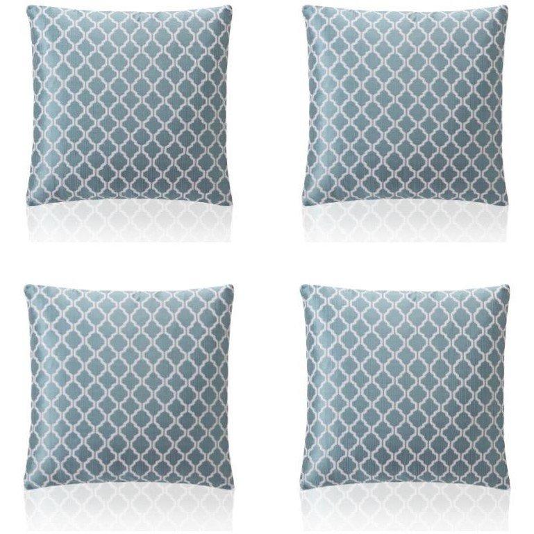 Two Tone Geometric Jacquard Cushion Set of 4