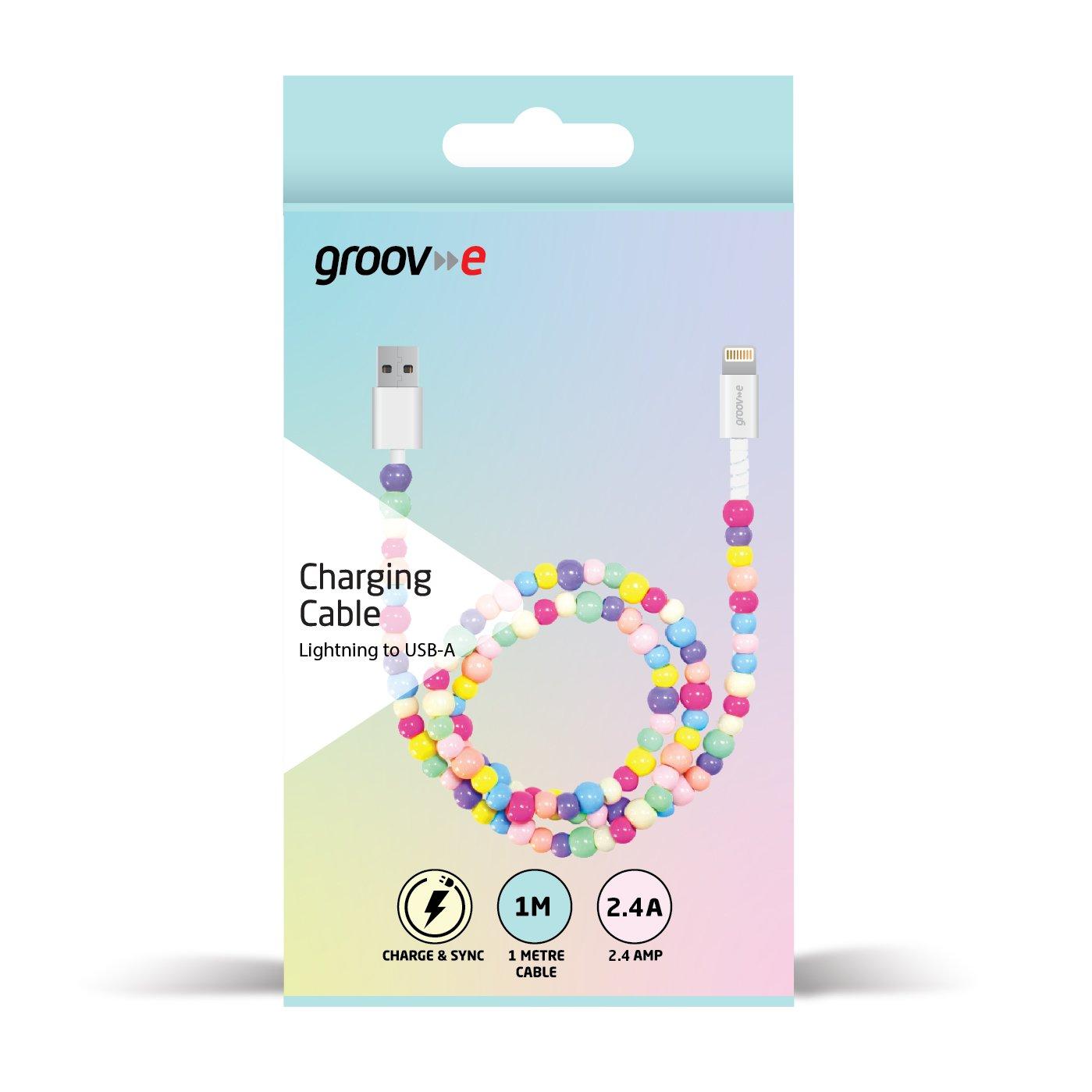Multi - Groov-e - MFI Lightning to USB-A Charging Cable 1M - Beaded - 2