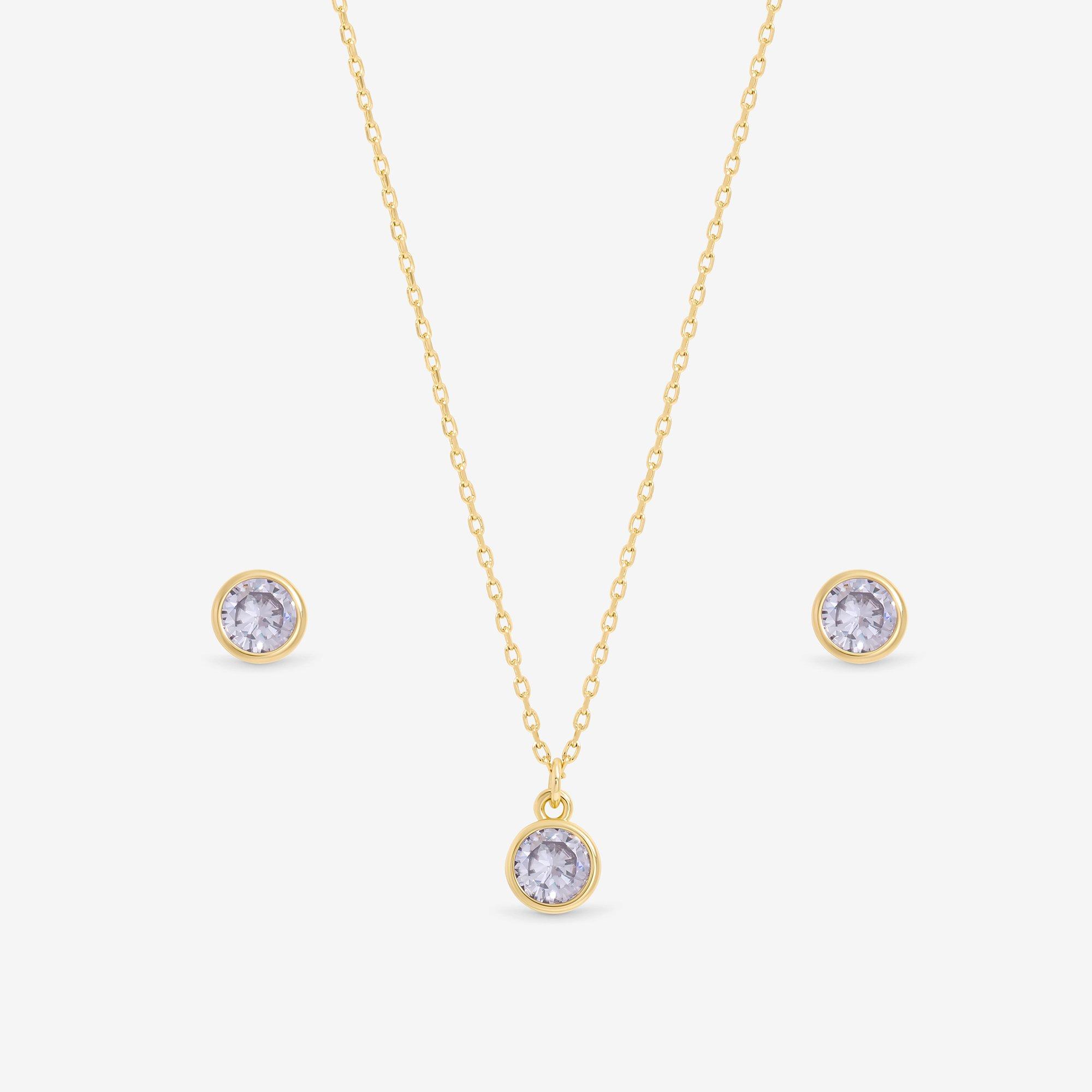 Gold - Jon Richard - Gold Plated Birthstone Bezel Set - February - 2