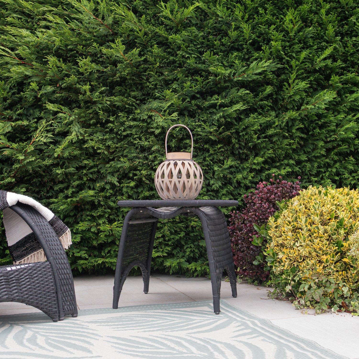 Grey - JVL - Luna Natural Round Wood Lantern With Handle - - 7