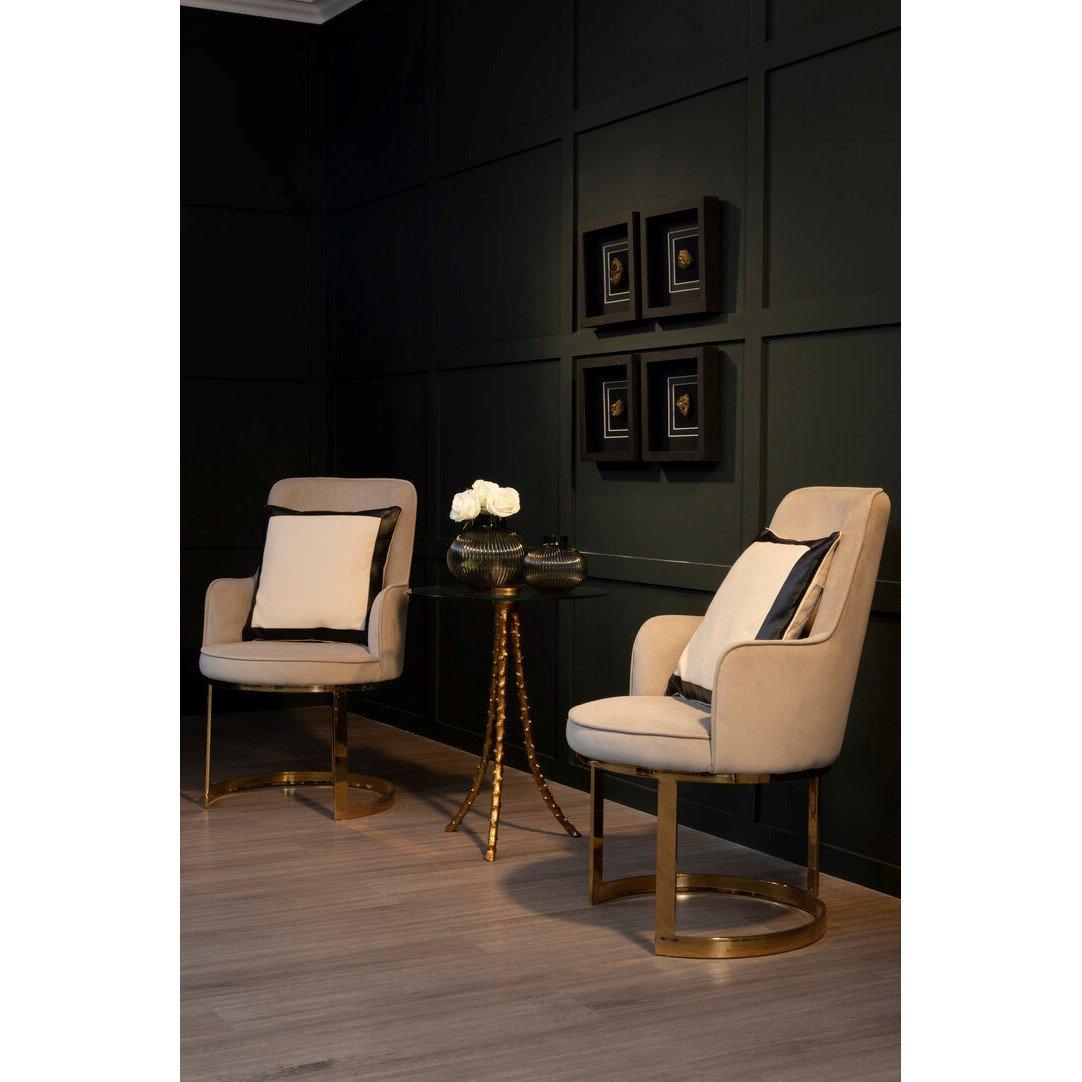 Interiors By Premier  Eliza Velvet Dining Chair Beige