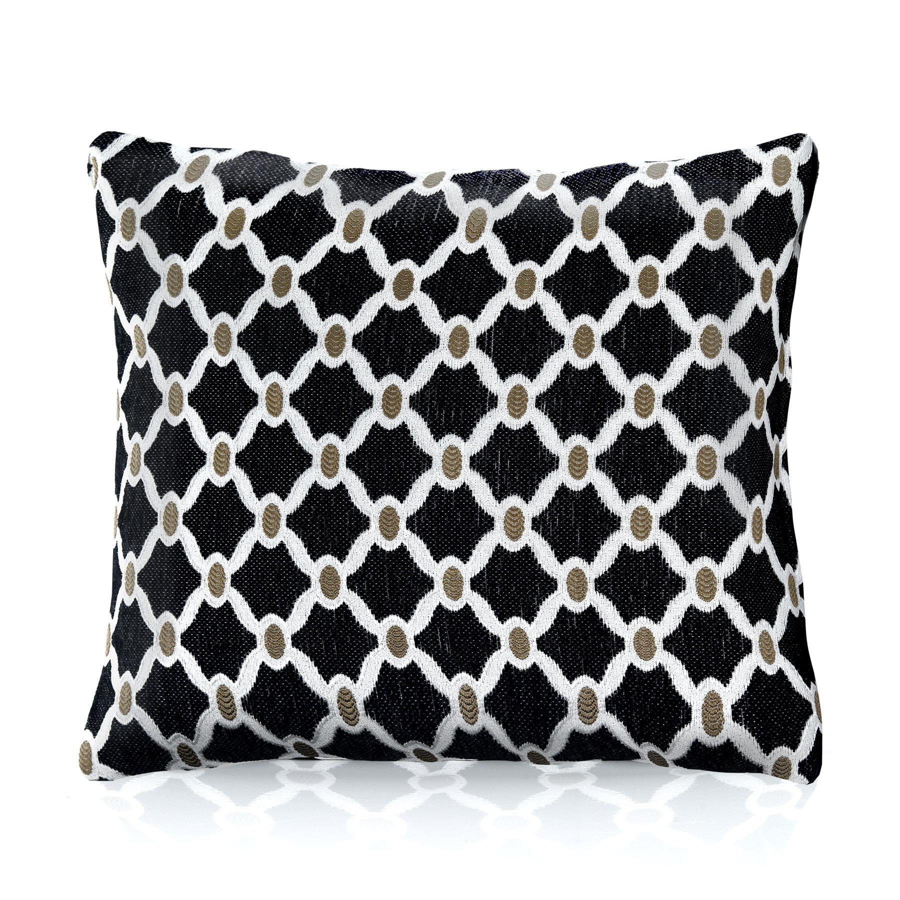 Black - Alan Symonds - Berkeley Geometric Chenille Cushion Set of 4 - 2