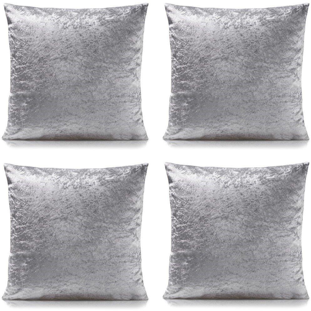 Plain Crushed Velvet Cushion Set of 4