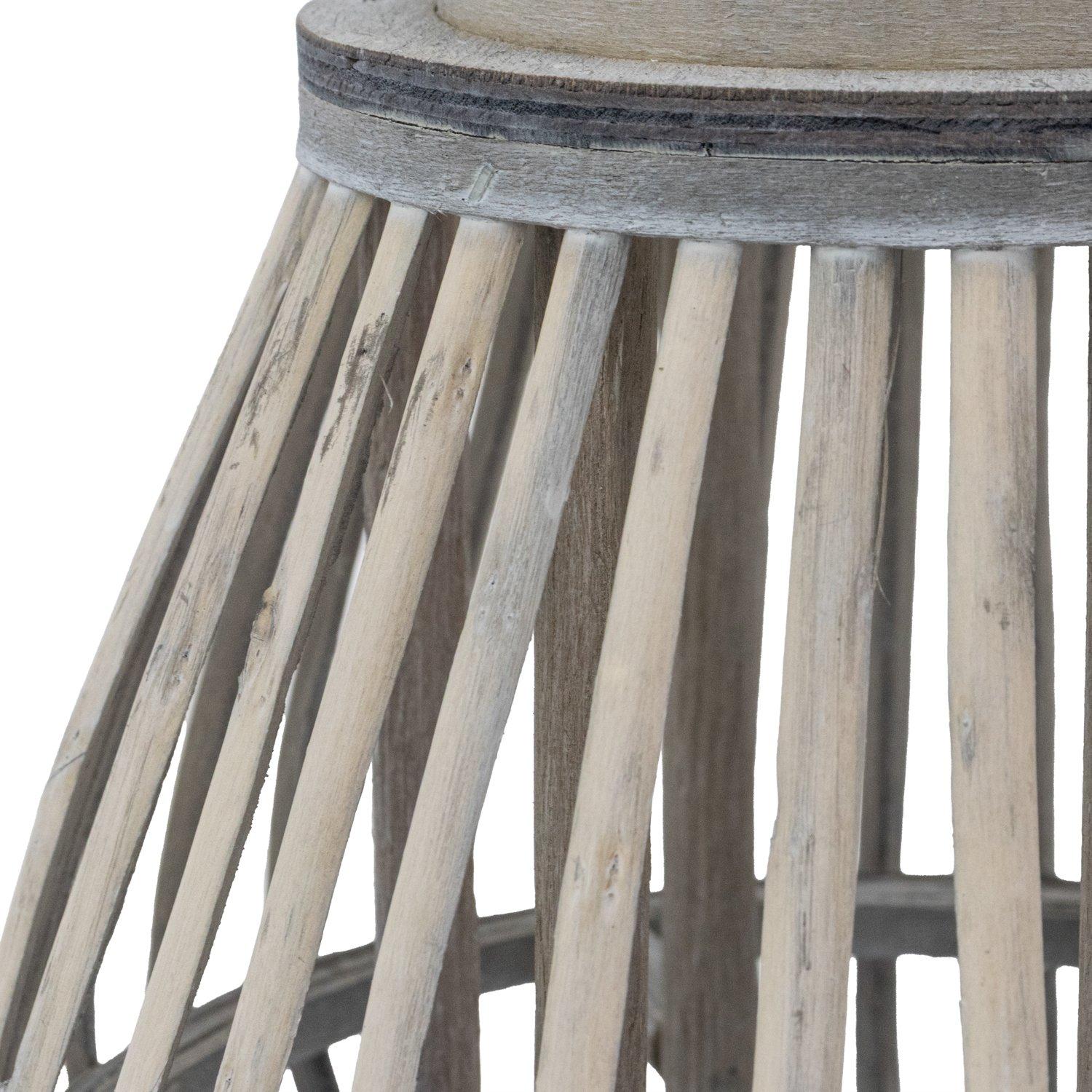 Grey - JVL - Luna Natural Bulb Shaped Willow Wood Lantern W - 2