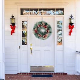 LIFE IDEAS 32cm Christmas Decorative Wreath with Bow