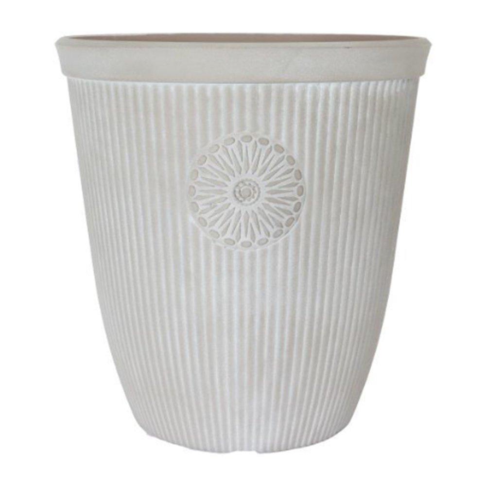 Cream - YouGarden - Somerville Tall Planter (13) - Pebble White