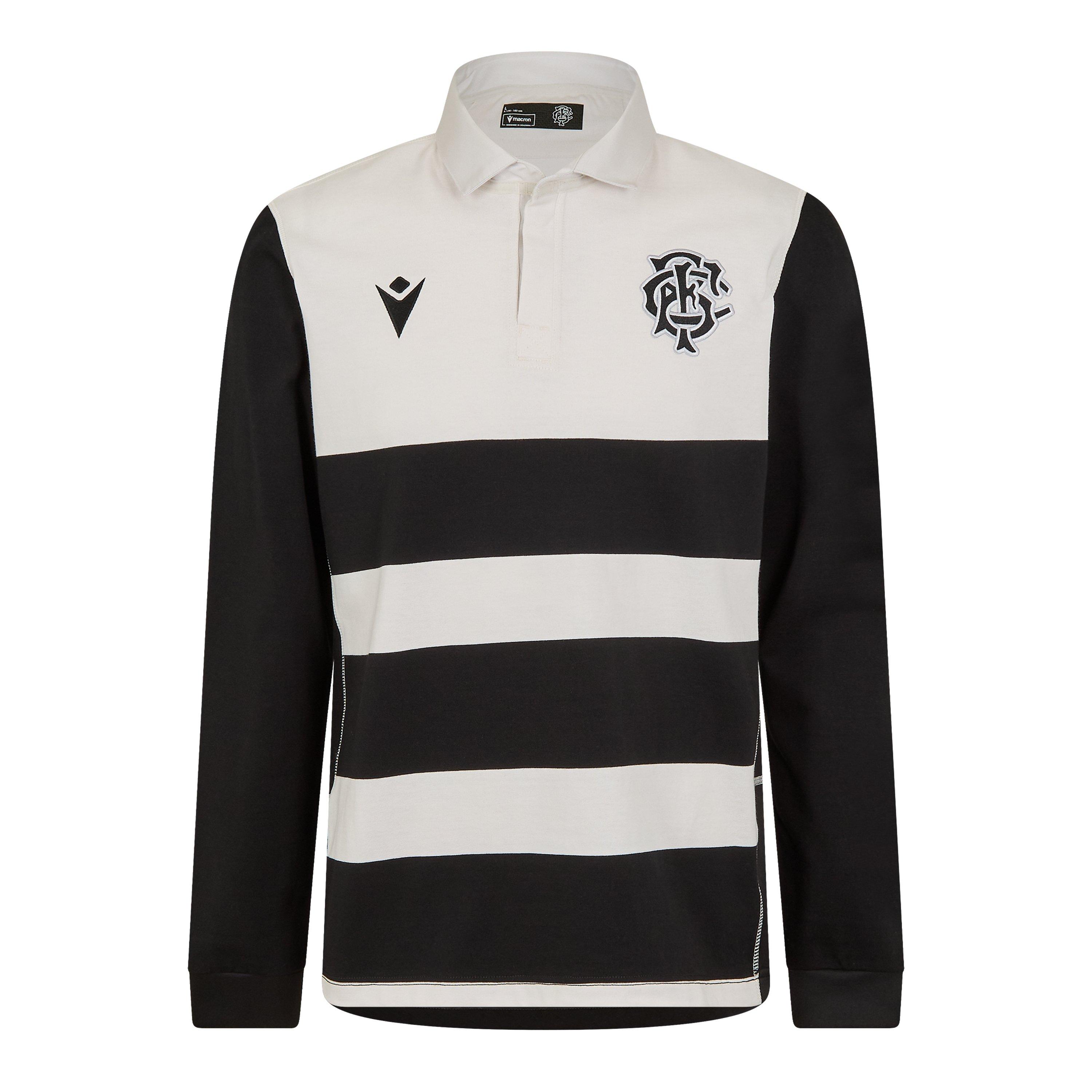 Schwarz/Weiß - Macron - Barbarians Home Shirt 2024 2025 Adults - 1