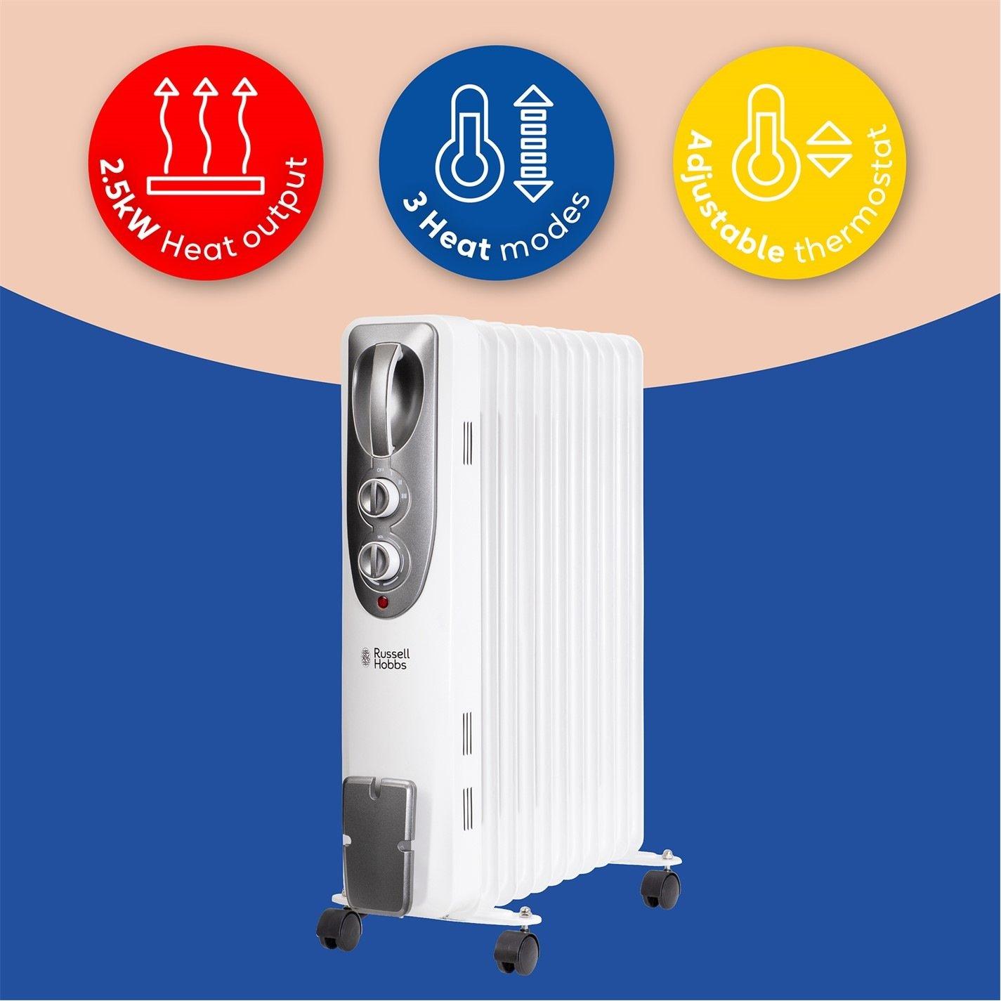 White - Russell Hobbs - RHOFR1106 Oil Filled Radiator - 3