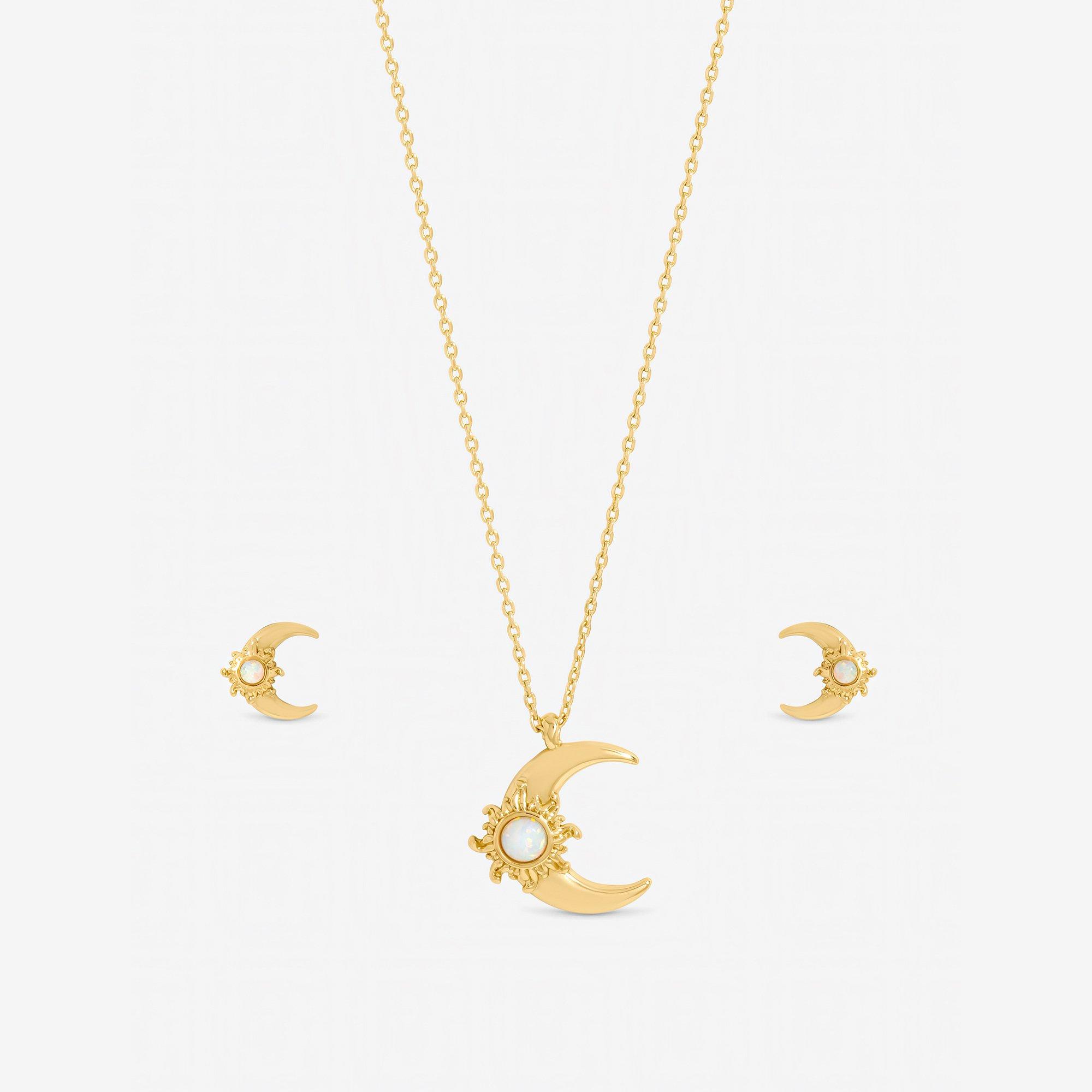 Gold - Inicio - Gold Plated and Opal Moon Set - Gift Box - 2