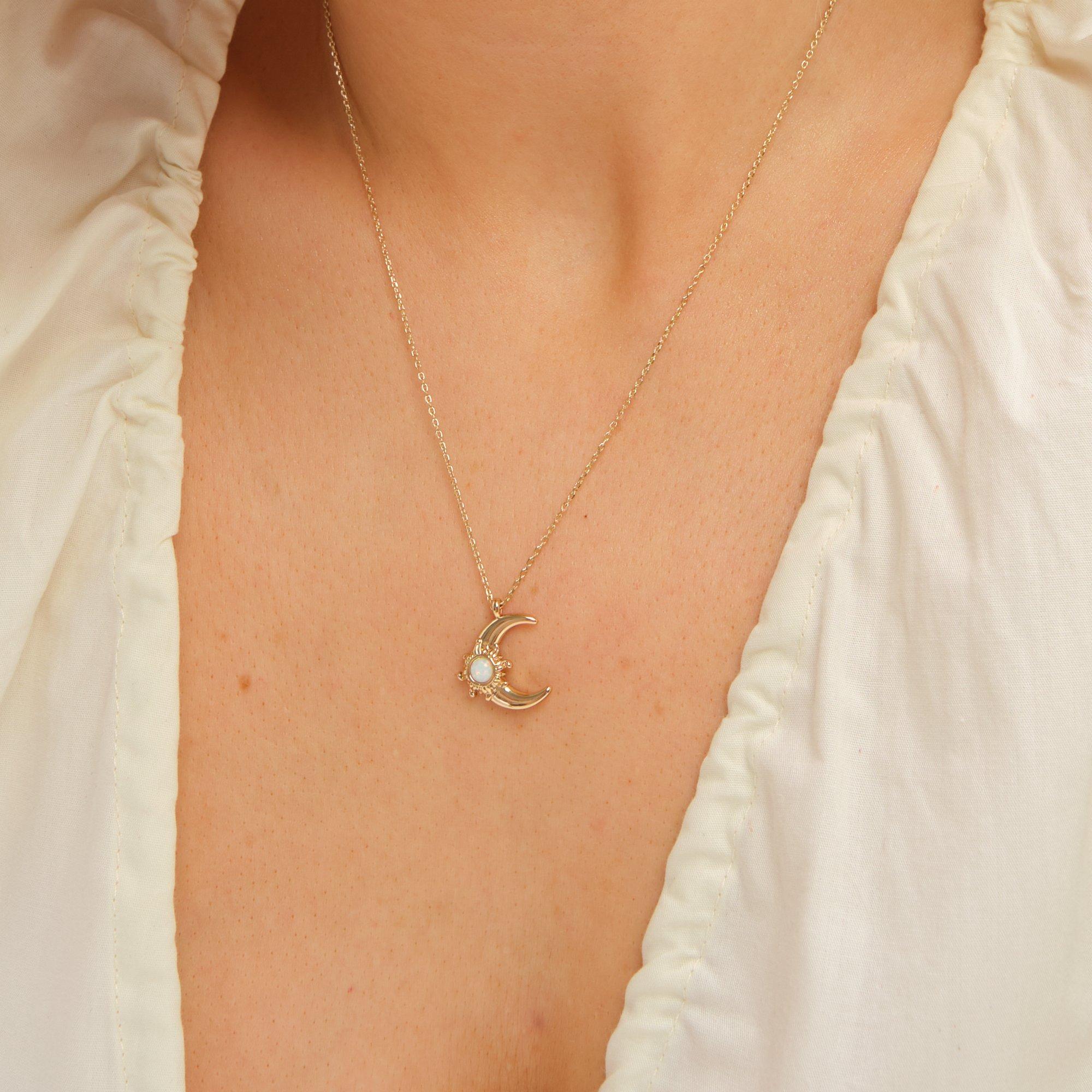 Gold - Inicio - Gold Plated and Opal Moon Set - Gift Box - 3