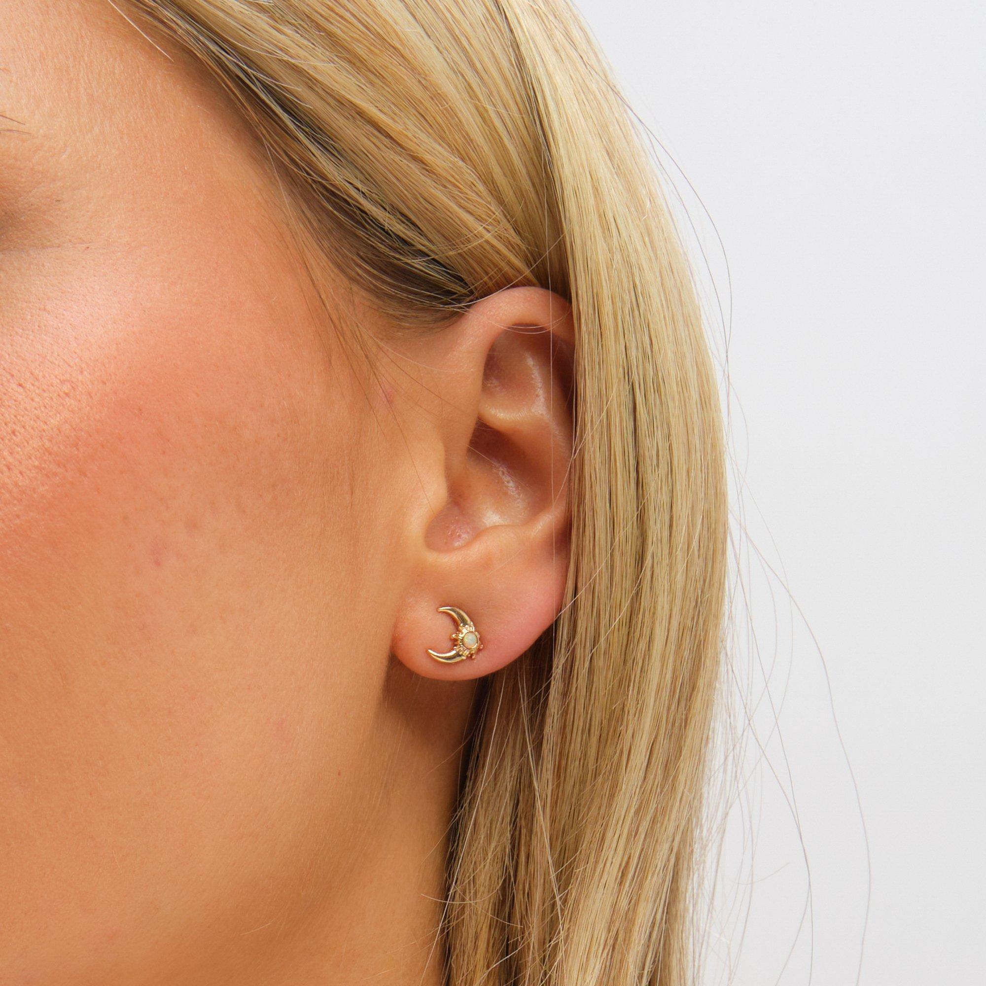 Gold - Inicio - Gold Plated and Opal Moon Set - Gift Box - 4