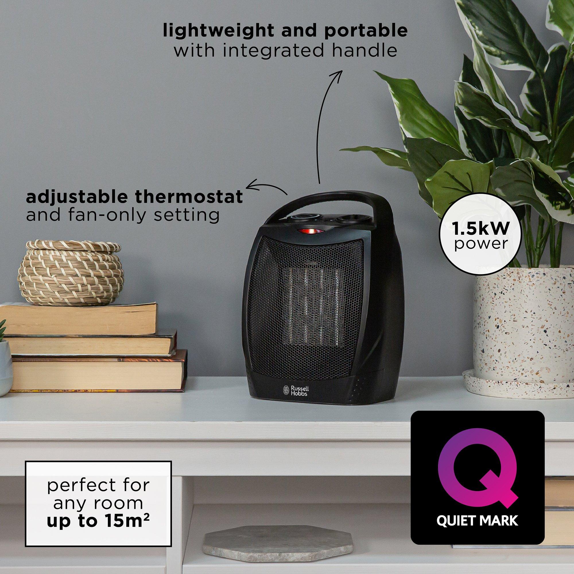 Black - Russell Hobbs - RHFH1006B 1.5kW Portable Heater - 3