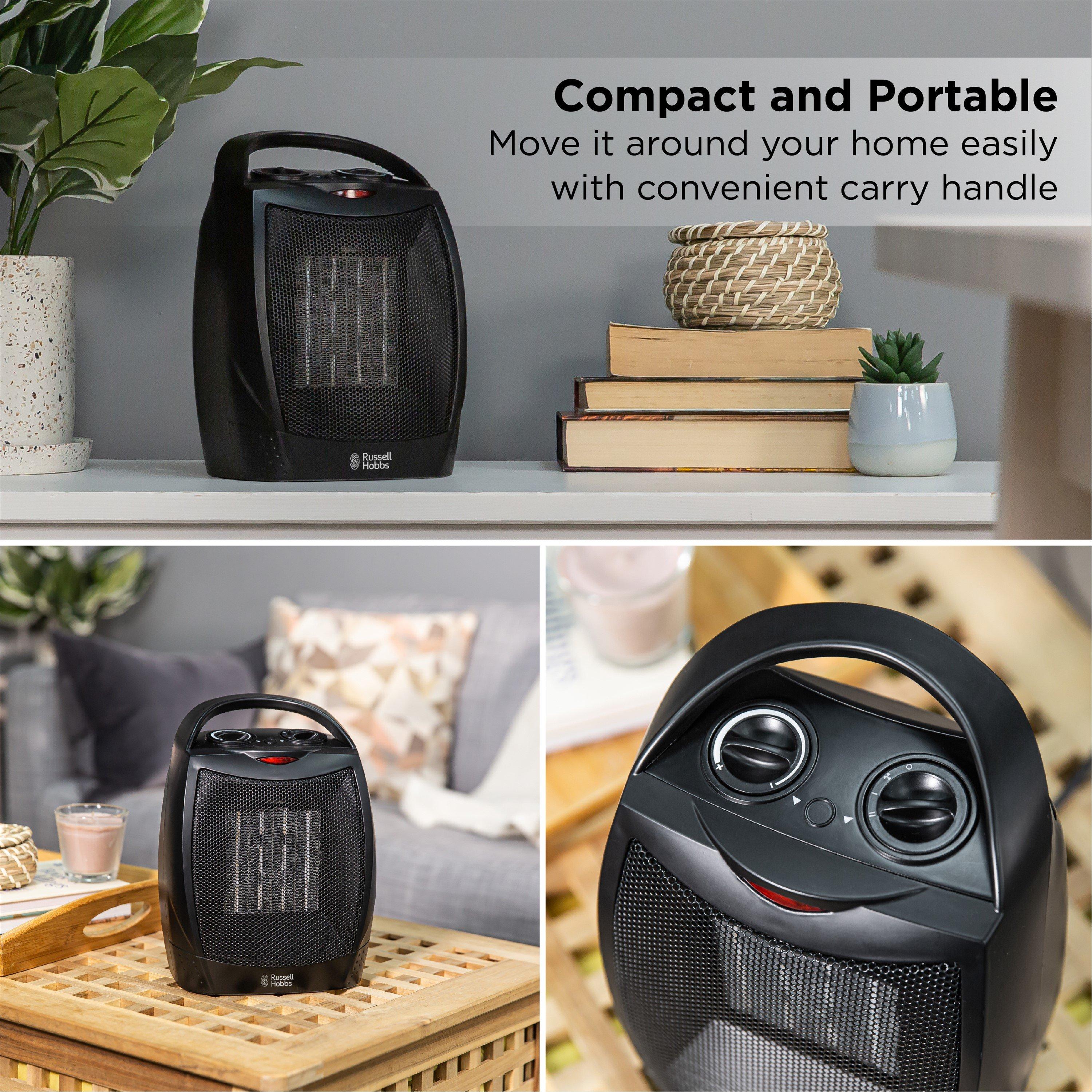 Black - Russell Hobbs - RHFH1006B 1.5kW Portable Heater - 8
