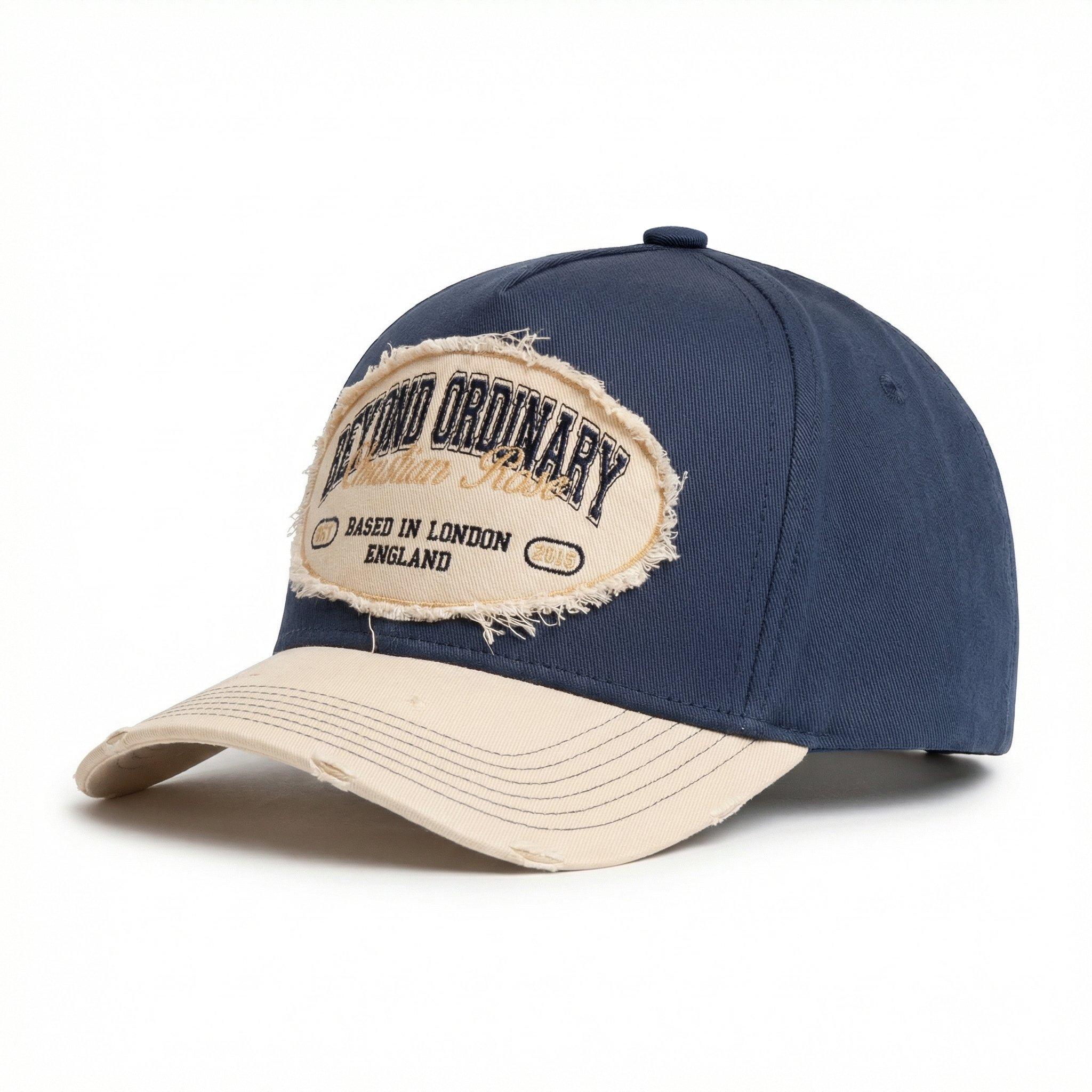 Off White/Blue - Christian Rose - Men's Trucker Cap - 2