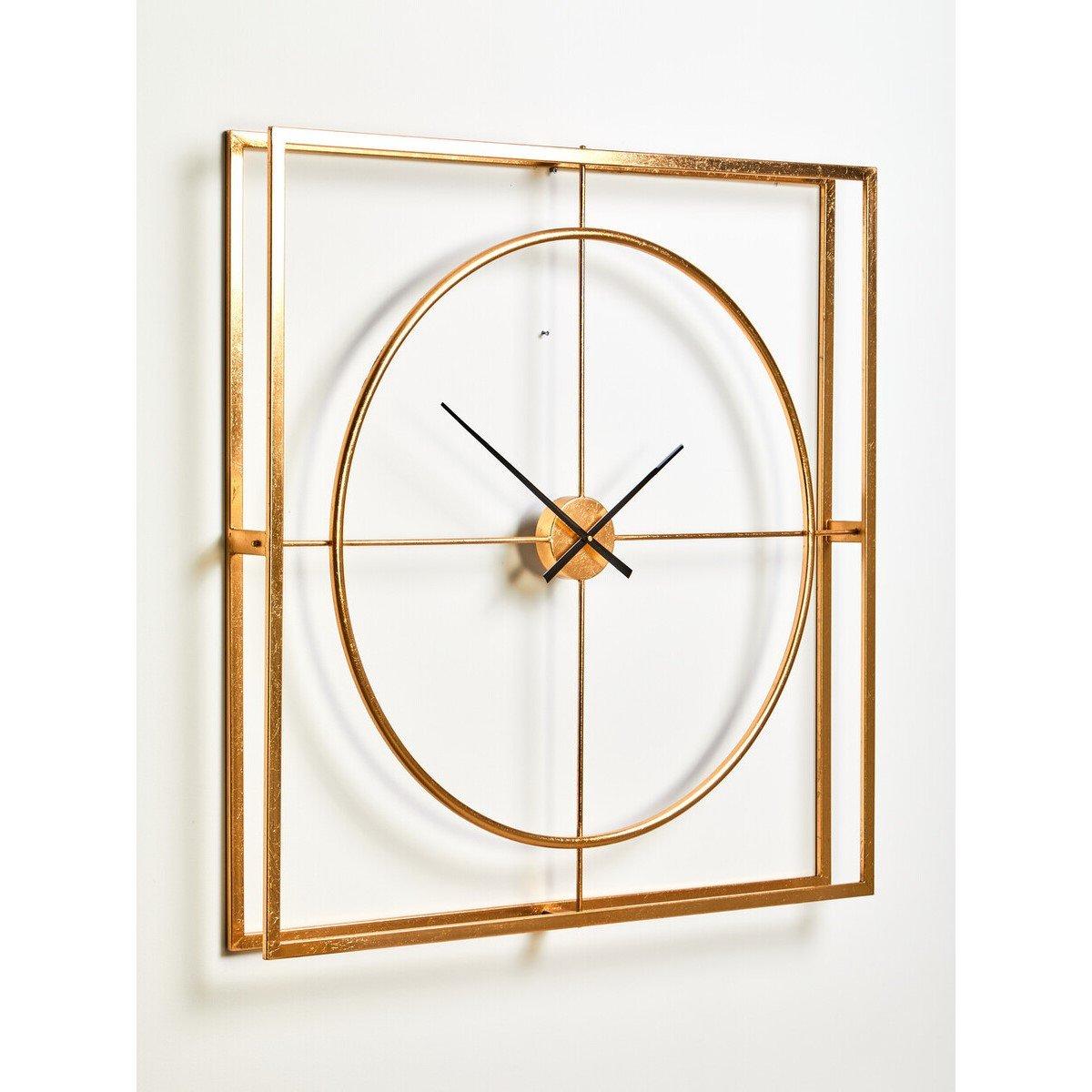 Gold - Premier Housewares - Trinity 105cm Dia Metal Wall Clock - 1