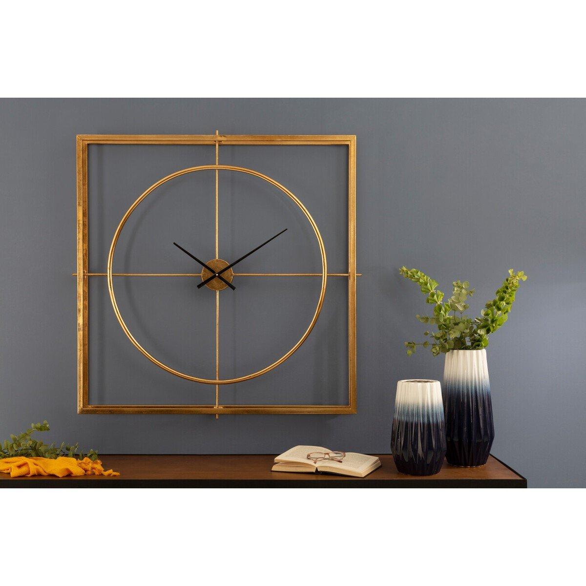 Gold - Premier Housewares - Trinity 105cm Dia Metal Wall Clock - 4
