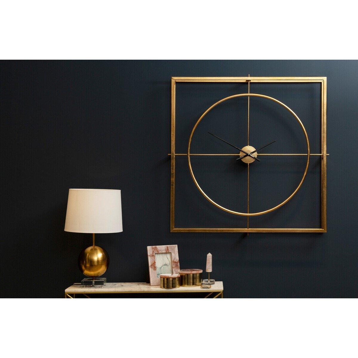 Gold - Premier Housewares - Trinity 105cm Dia Metal Wall Clock - 5