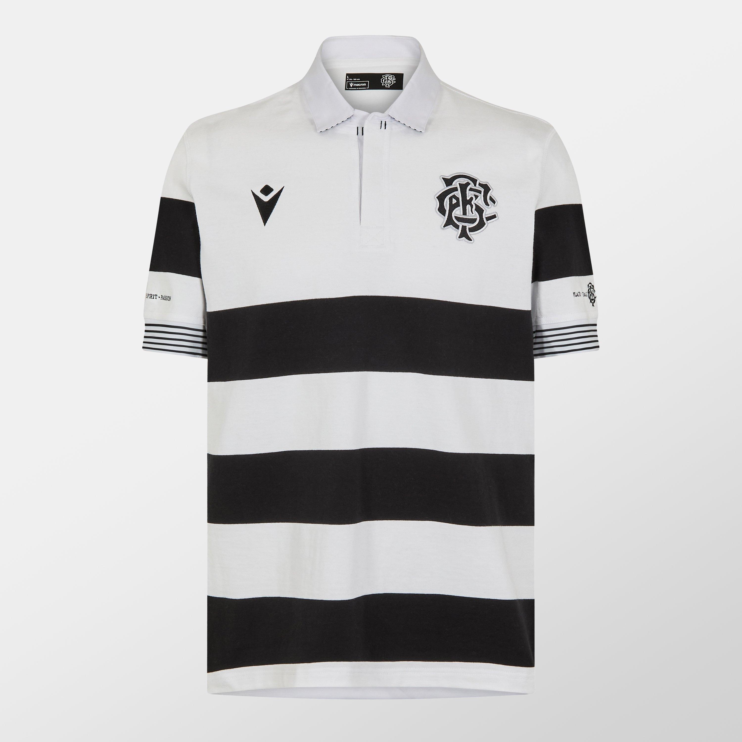 Black/White - Macron - Barbarians Short Sleeve Shirt 2024 2025 Mens - 1