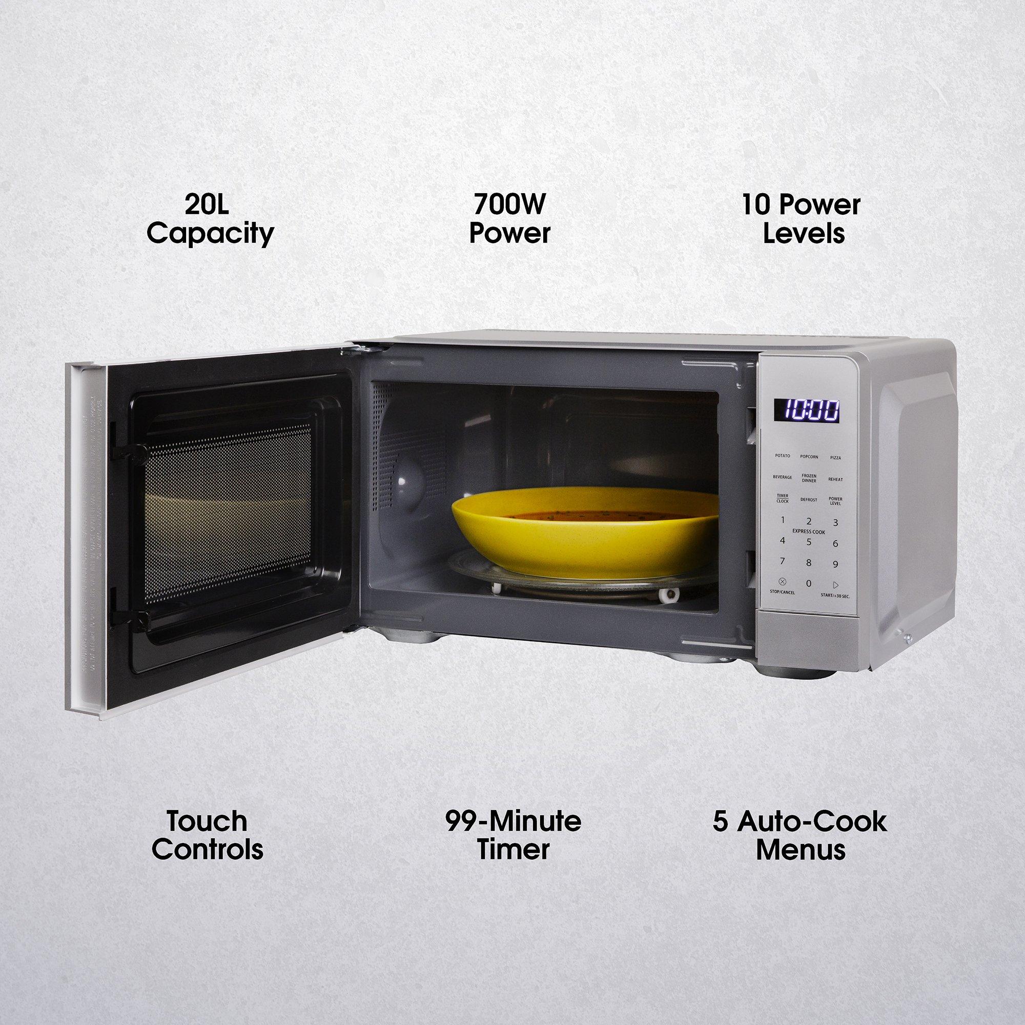 Silver - Abode - AMT2012S 20L Silver Touch Control Digital Microwav - 3