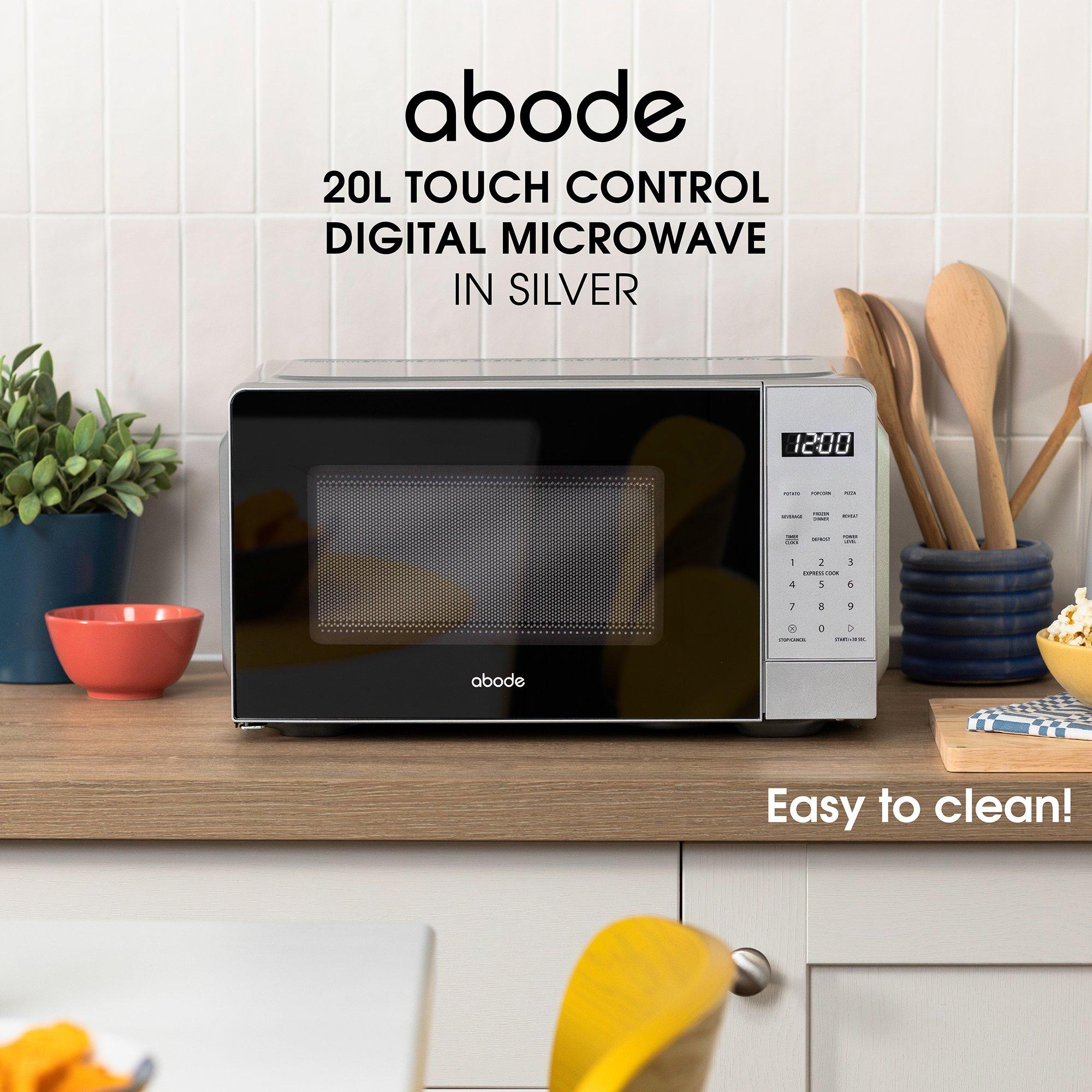 Silver - Abode - AMT2012S 20L Silver Touch Control Digital Microwav - 4