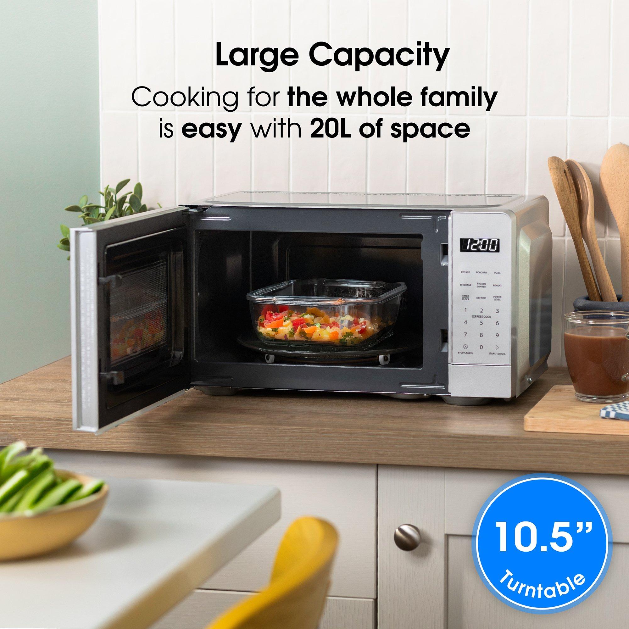 Silver - Abode - AMT2012S 20L Silver Touch Control Digital Microwav - 6