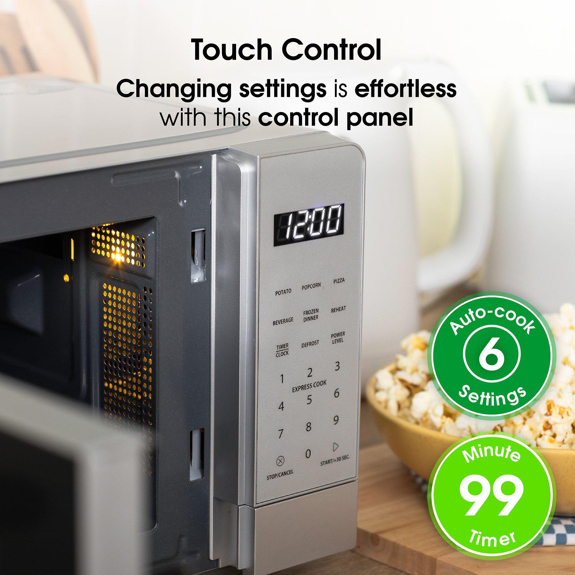 Silver - Abode - AMT2012S 20L Silver Touch Control Digital Microwav - 7