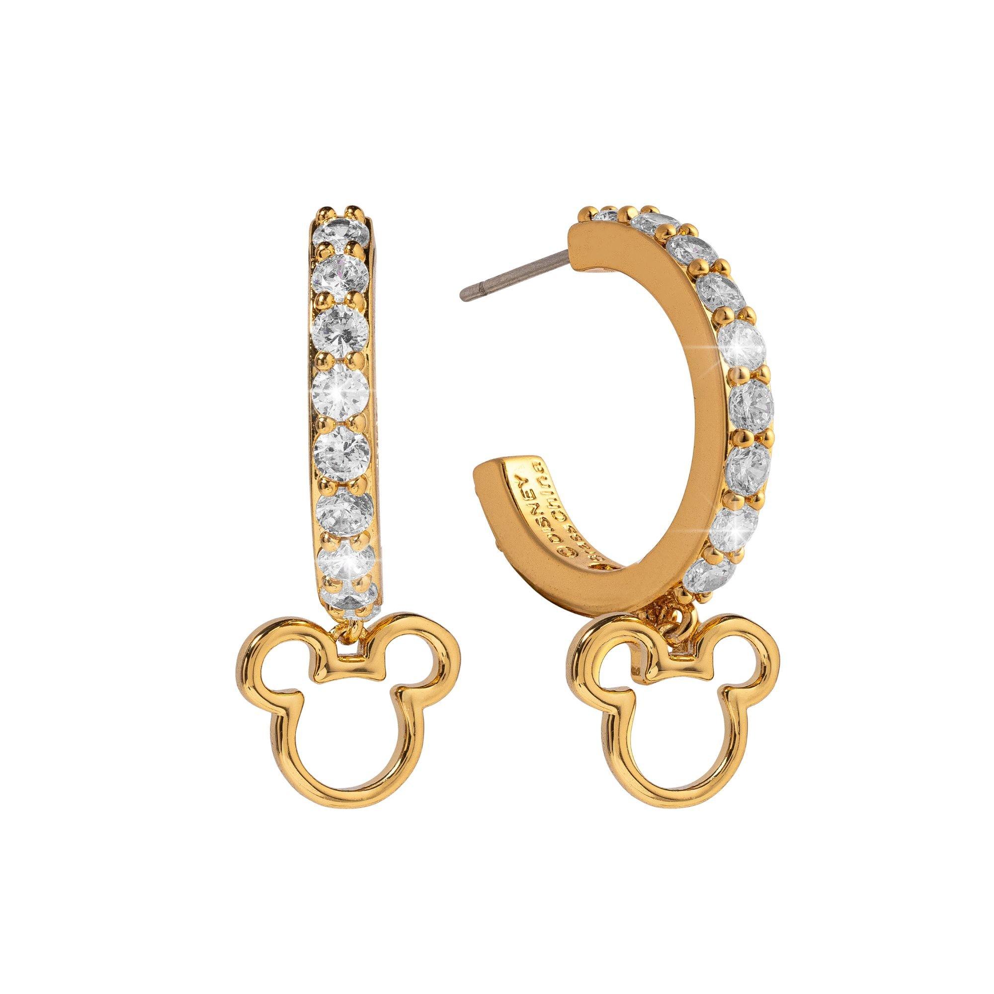 Gold - Disney - Mickey Mouse gold plated open hoop earrings - 1
