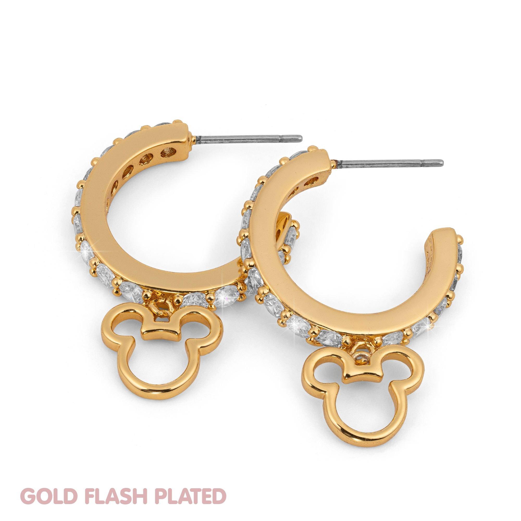 Gold - Disney - Mickey Mouse gold plated open hoop earrings - 4