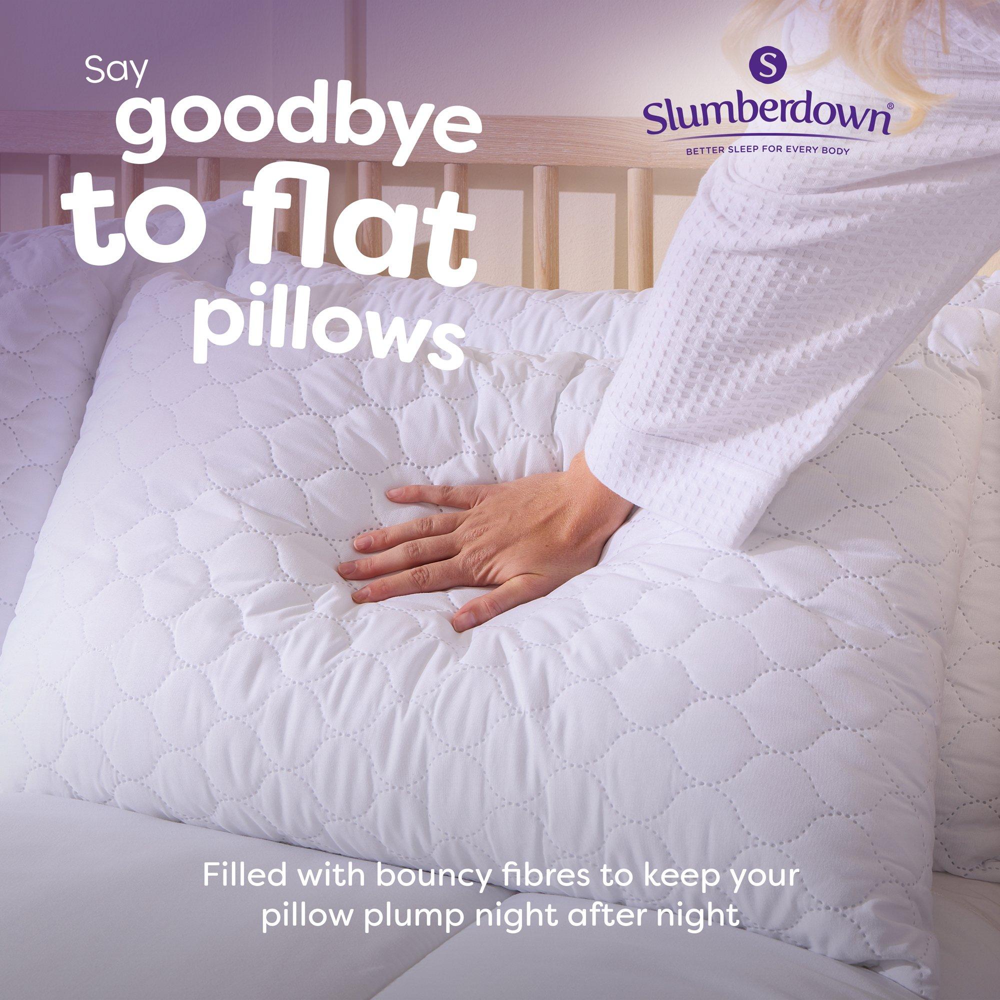 White - Slumberdown - Rebound Pillows & Waterproof 2 Pack Protector - 2