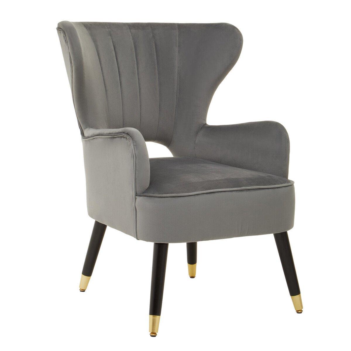 Grey - Interiors by Premier - Sloan Grey Velvet Armchair - 3