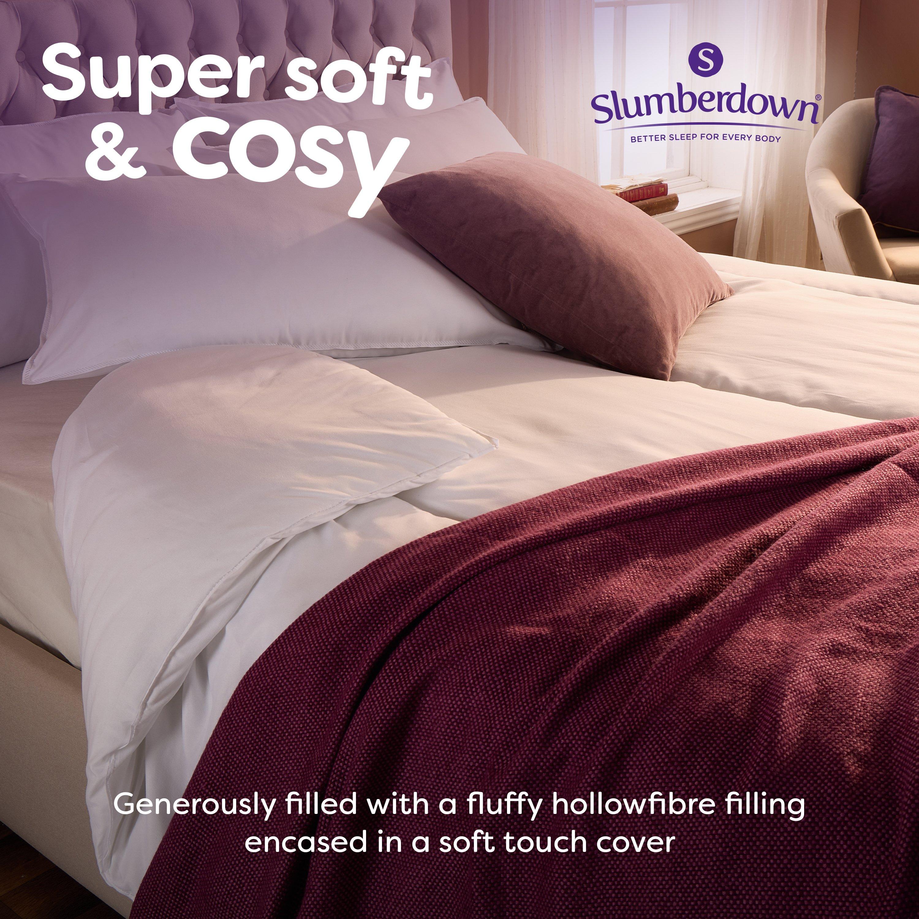 White - Slumberdown - Feels Like Down 13.5 Tog Duvet 2 Rebound Pillows - 6