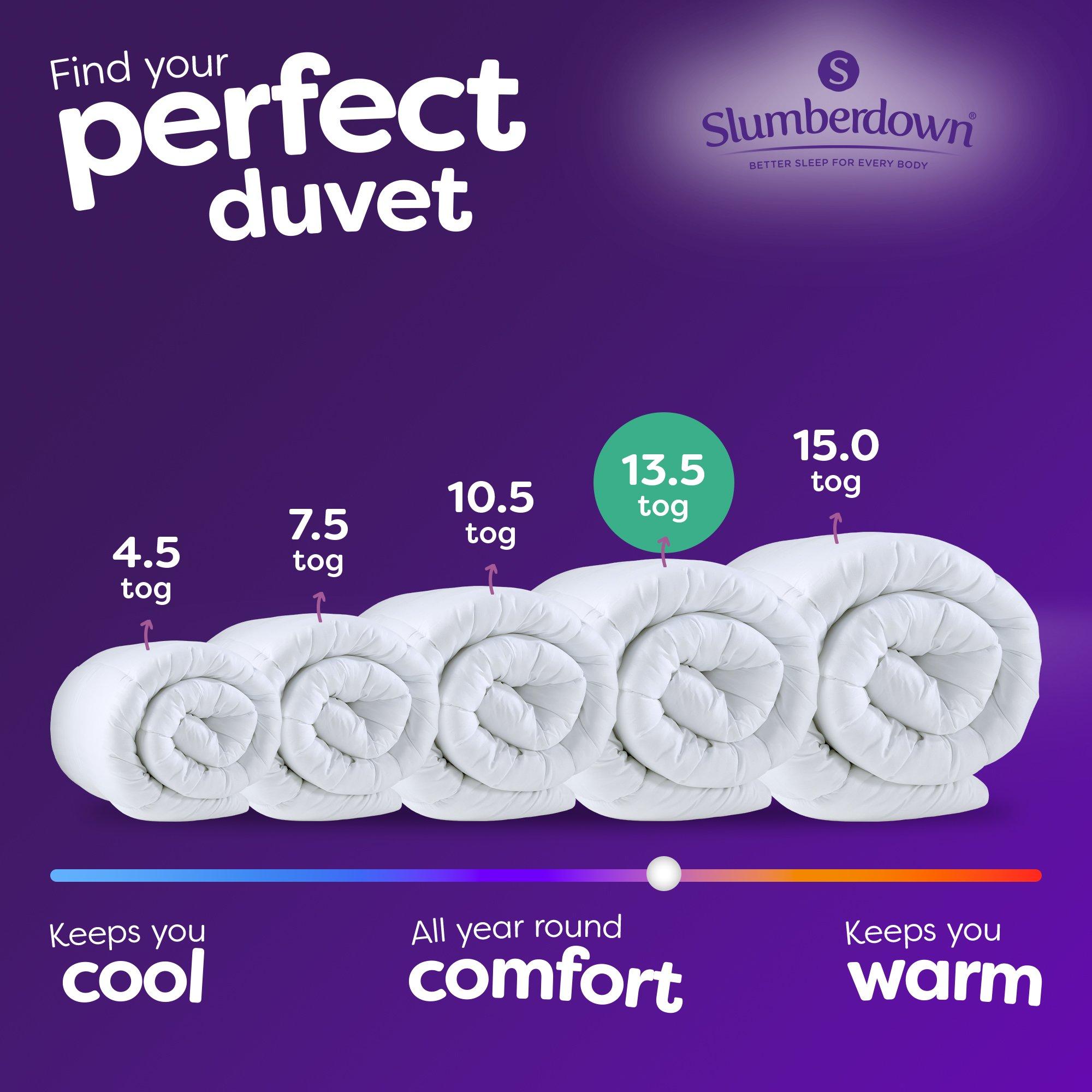 White - Slumberdown - Feels Like Down 13.5 Tog Duvet 2 Rebound Pillows - 9
