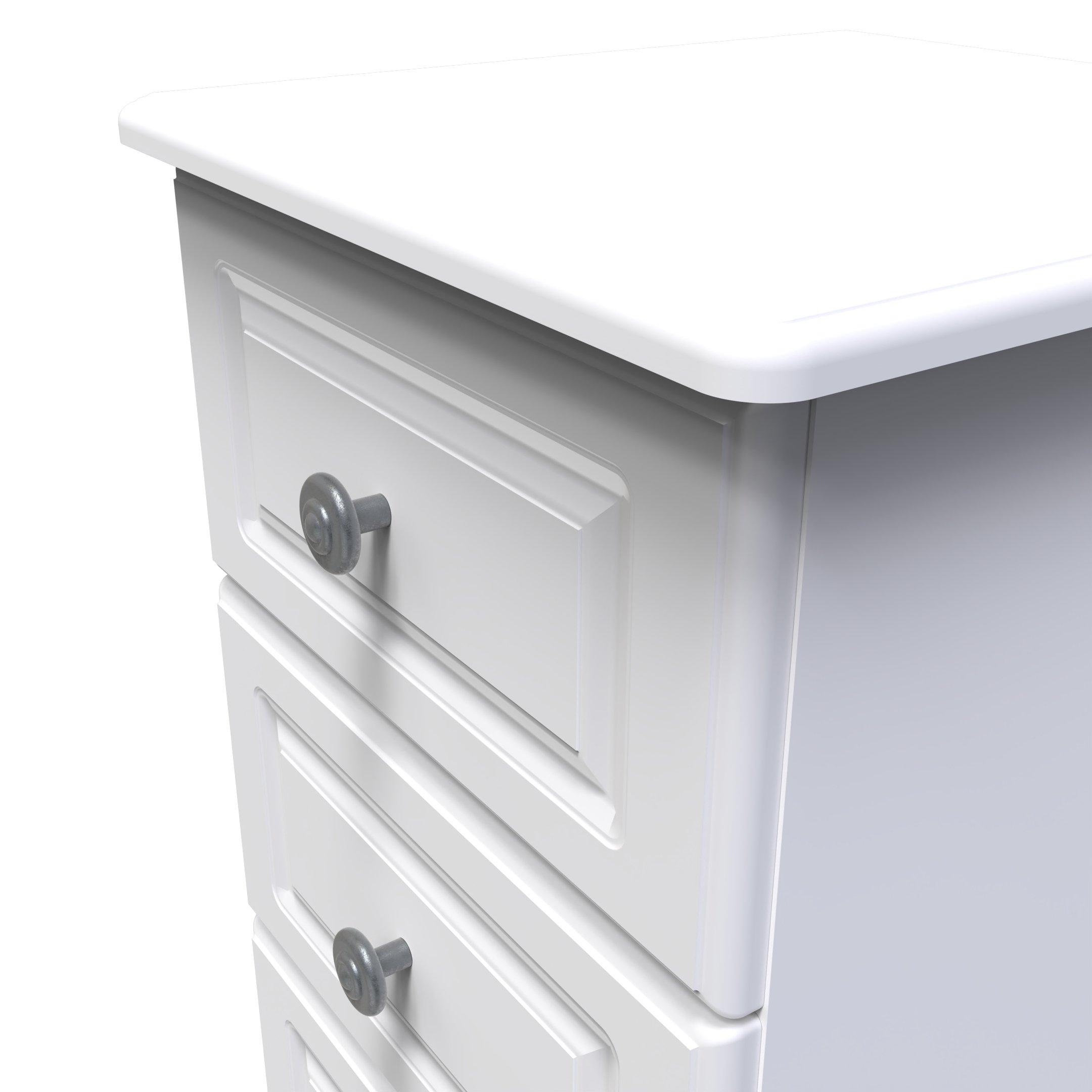 White Ash - Welcome Furniture - Pembroke 3 Drawer Bedside Cabinet - 4