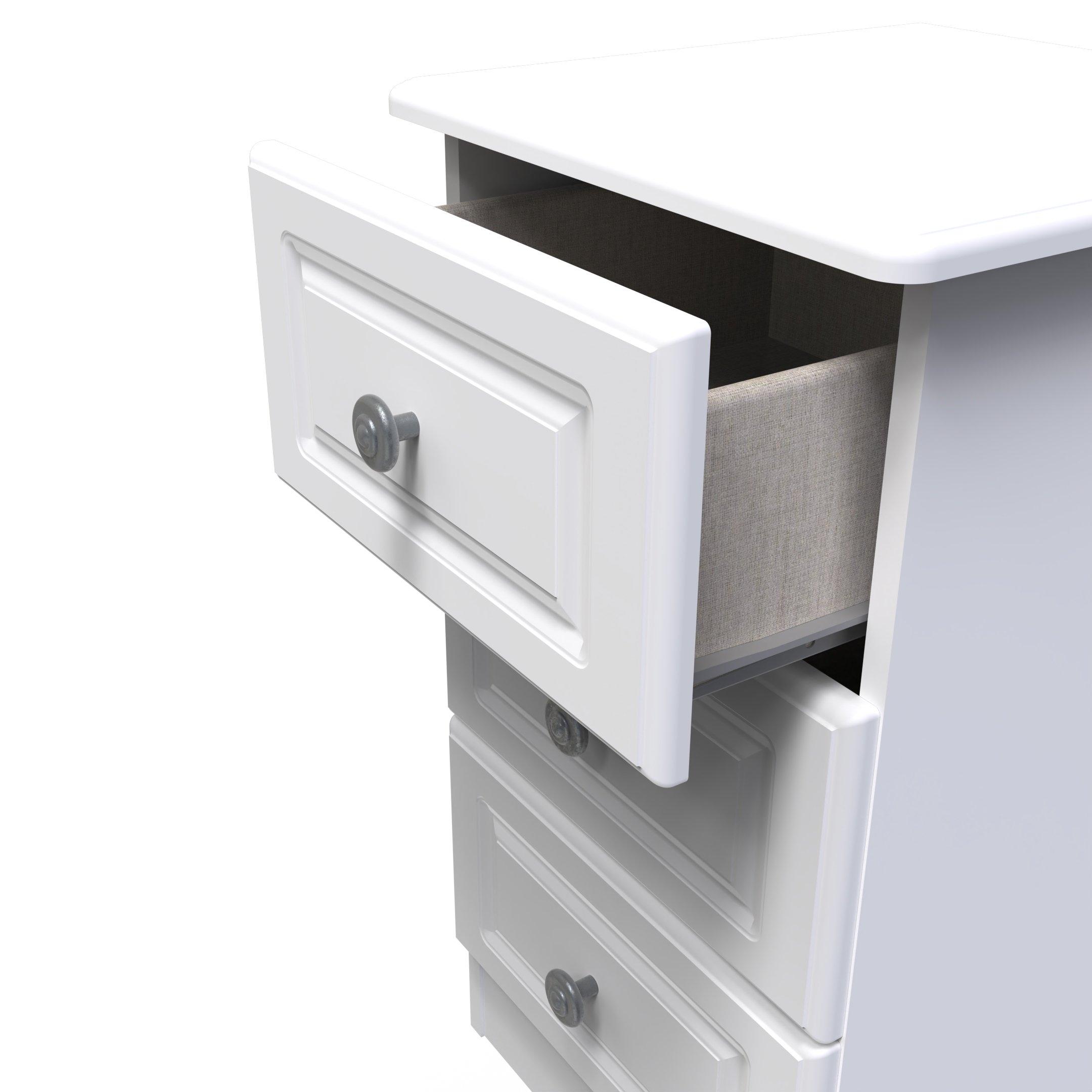White Ash - Welcome Furniture - Pembroke 3 Drawer Bedside Cabinet - 5