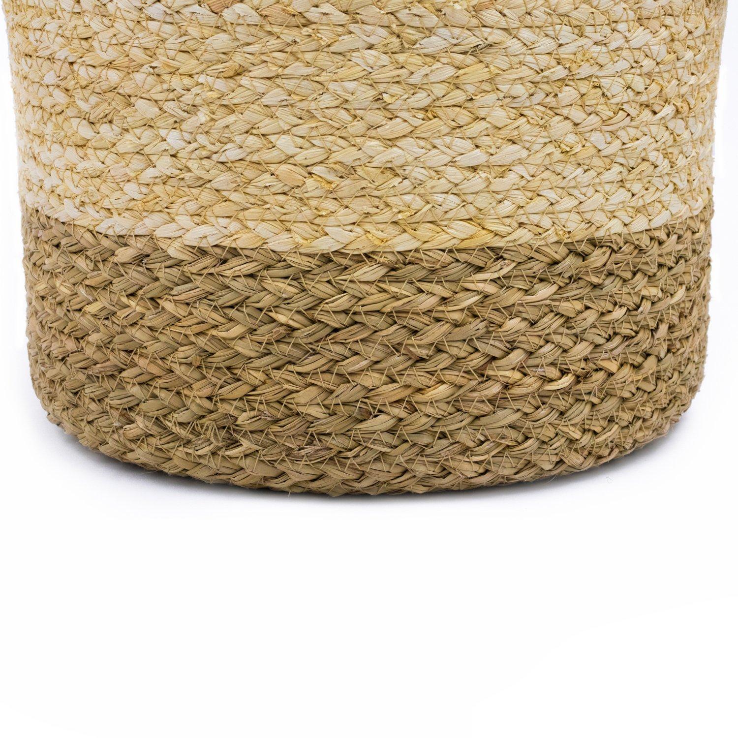 Brown - JVL - Palma Natural Round Scalloped Storage Basket ¿ - 2