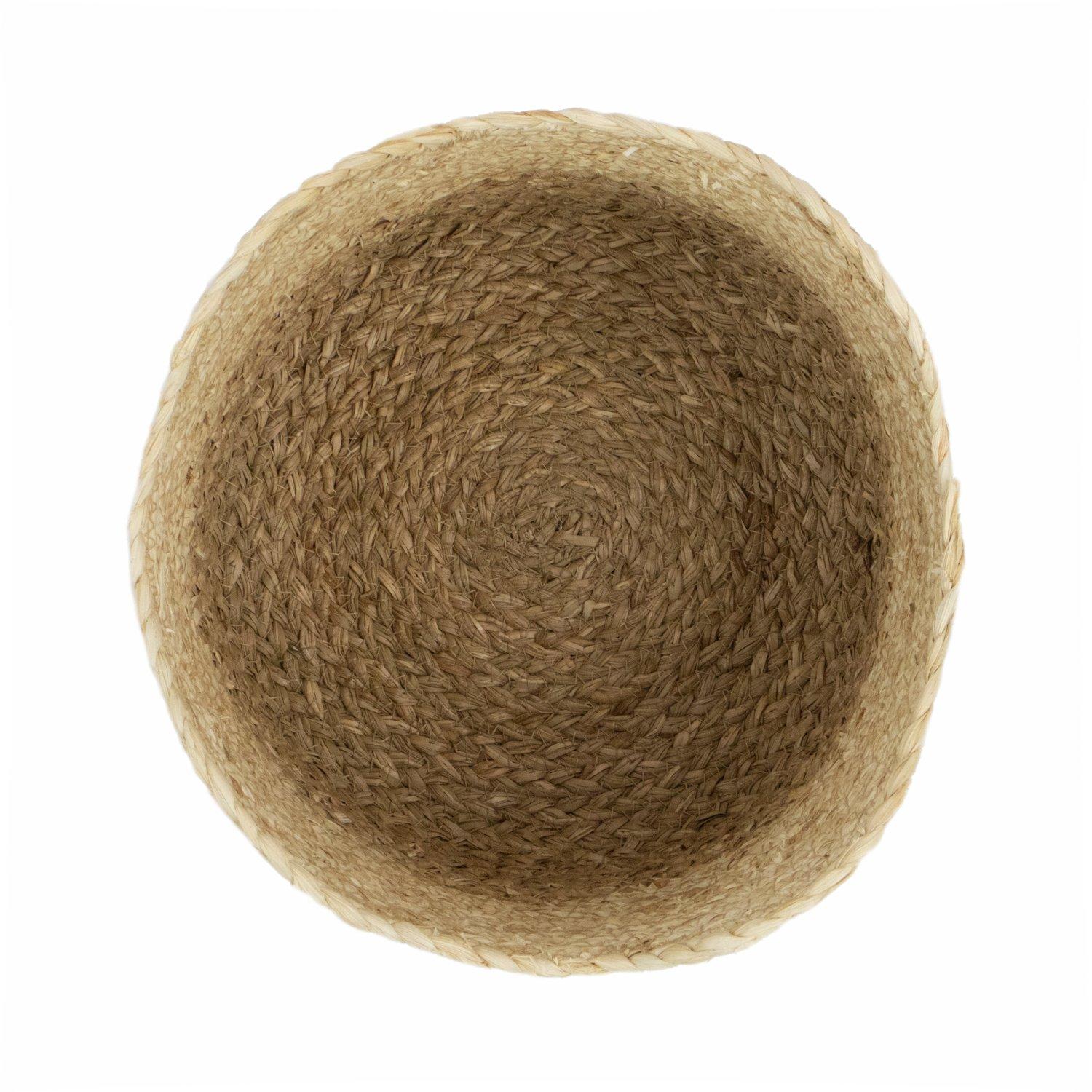 Brown - JVL - Palma Natural Round Scalloped Storage Basket ¿ - 3