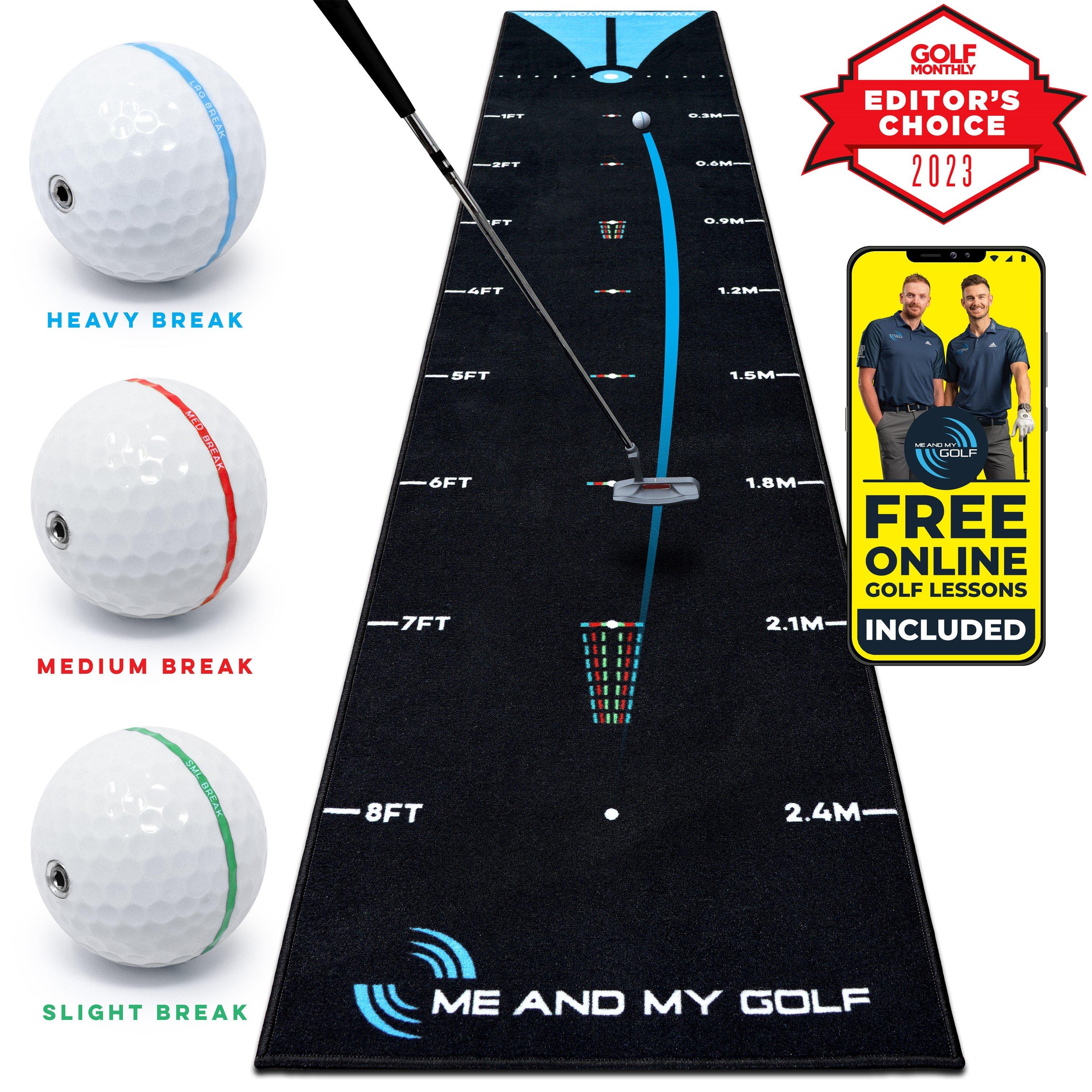 Me And My Golf  Breaking Ball Putting Mats - Blue - 11ft