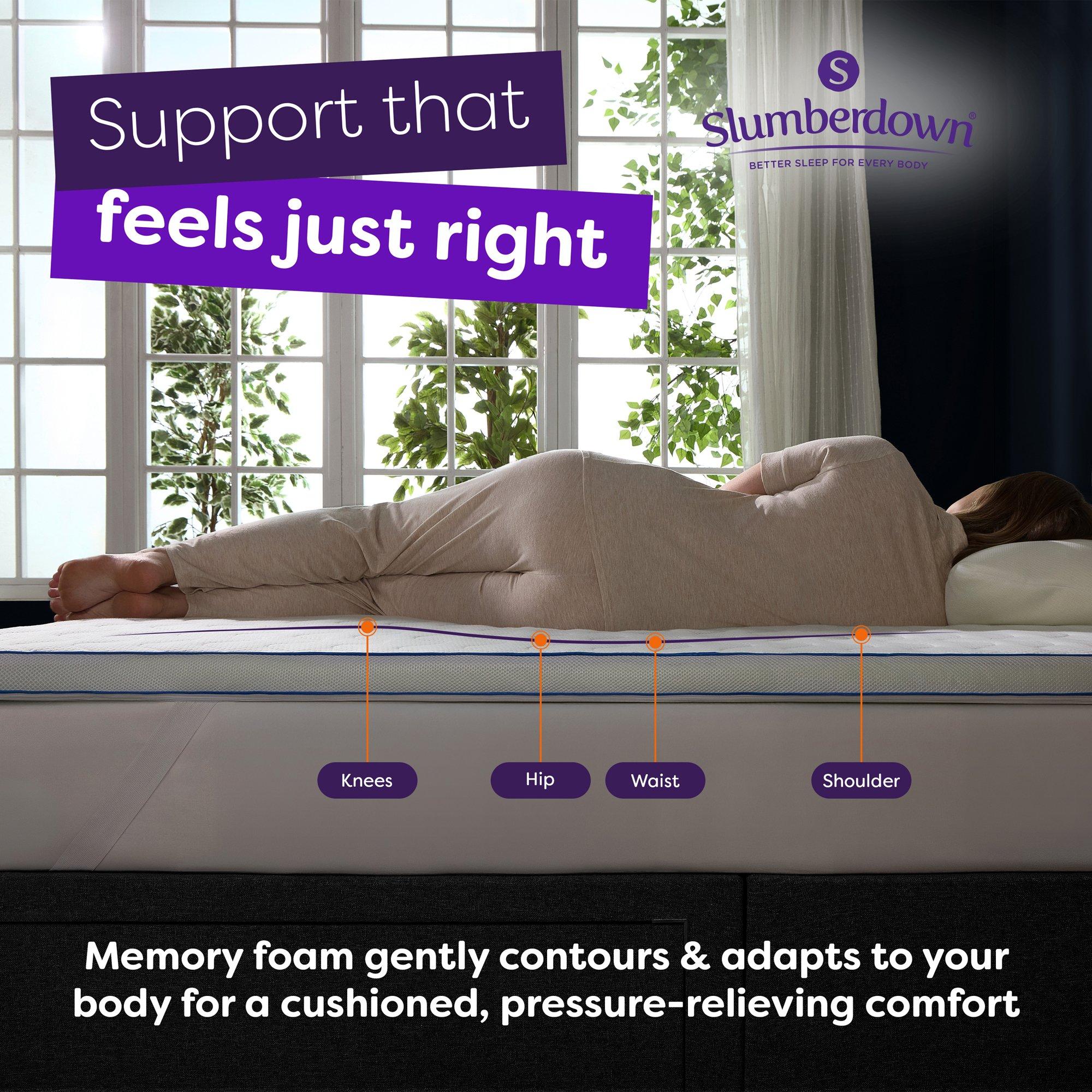 White - Slumberdown - Gel Memory Foam 5cm Mattress Topper - 3